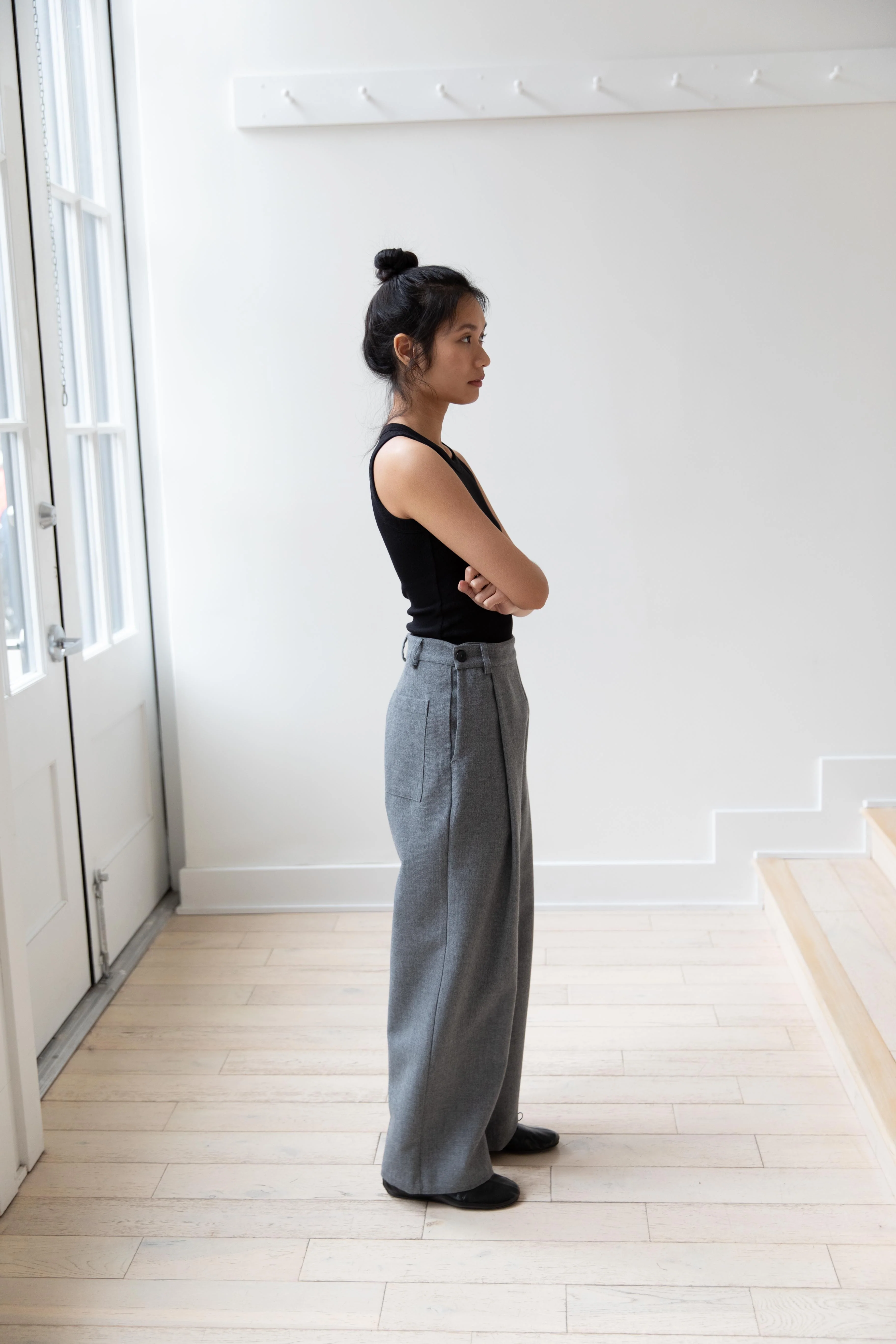 Cawley | Georgia Trouser in Light Grey Wool - Image 8