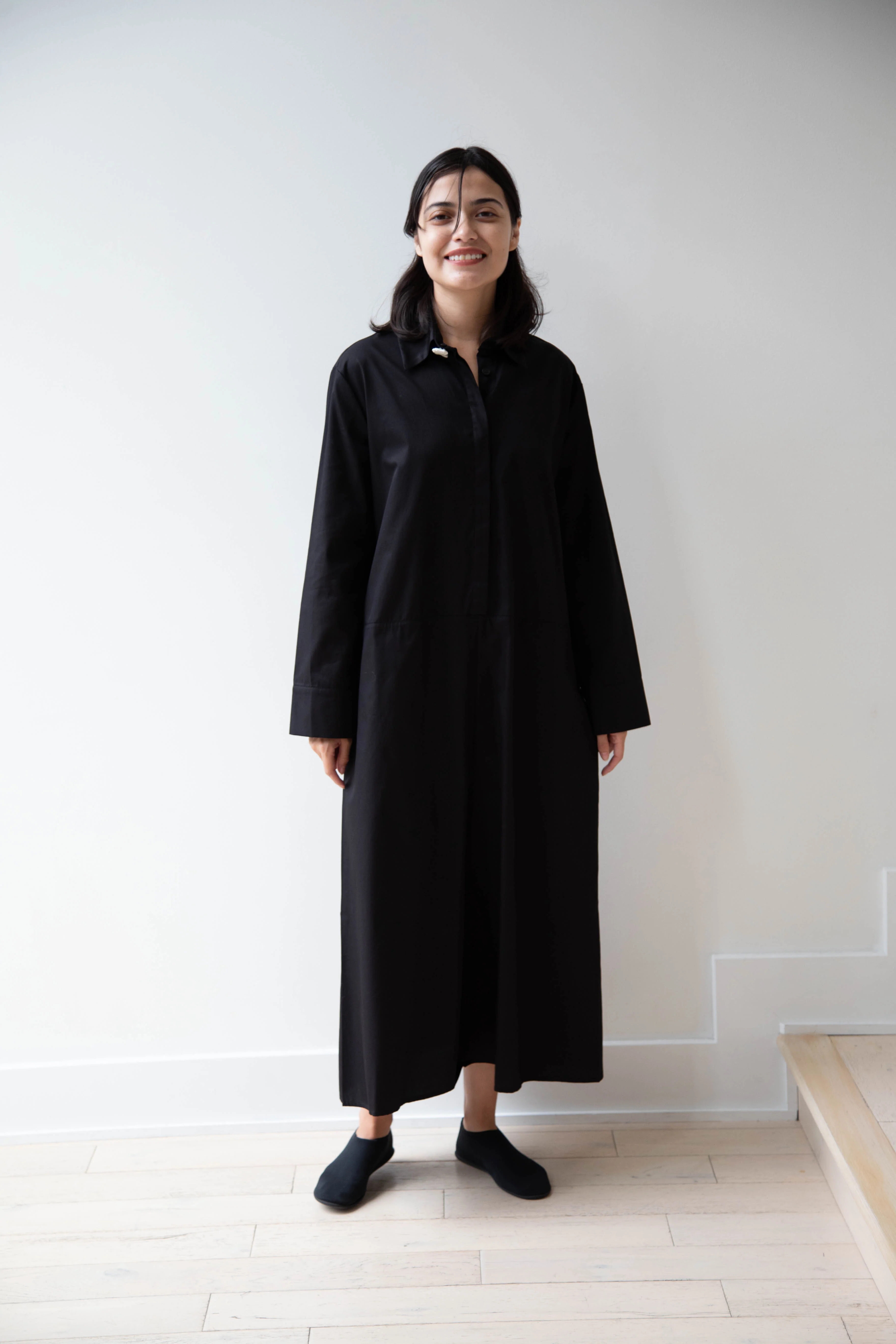 Delegan | Dress With Parcel Button in Black - Image 14