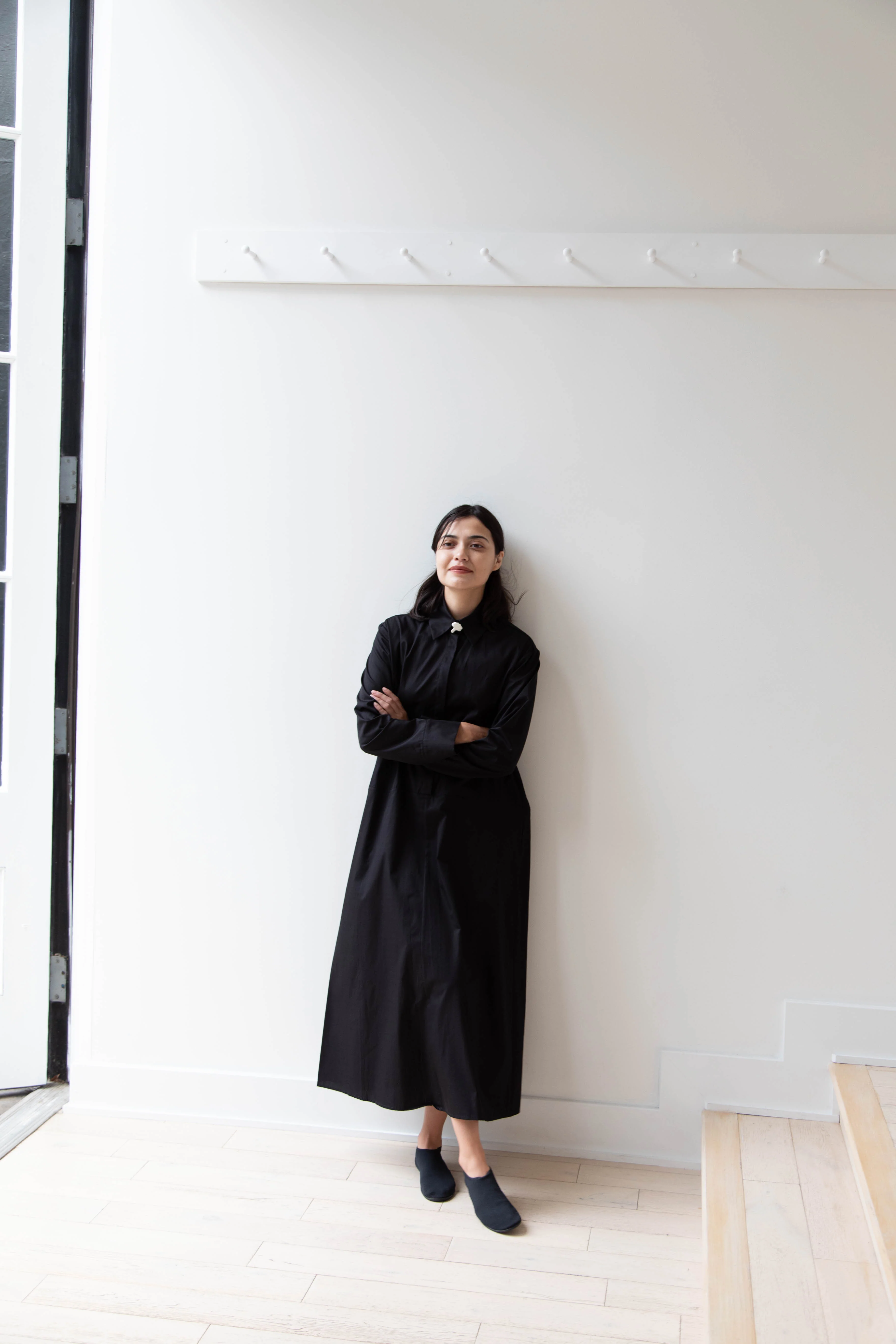 Delegan | Dress With Parcel Button in Black - Image 22