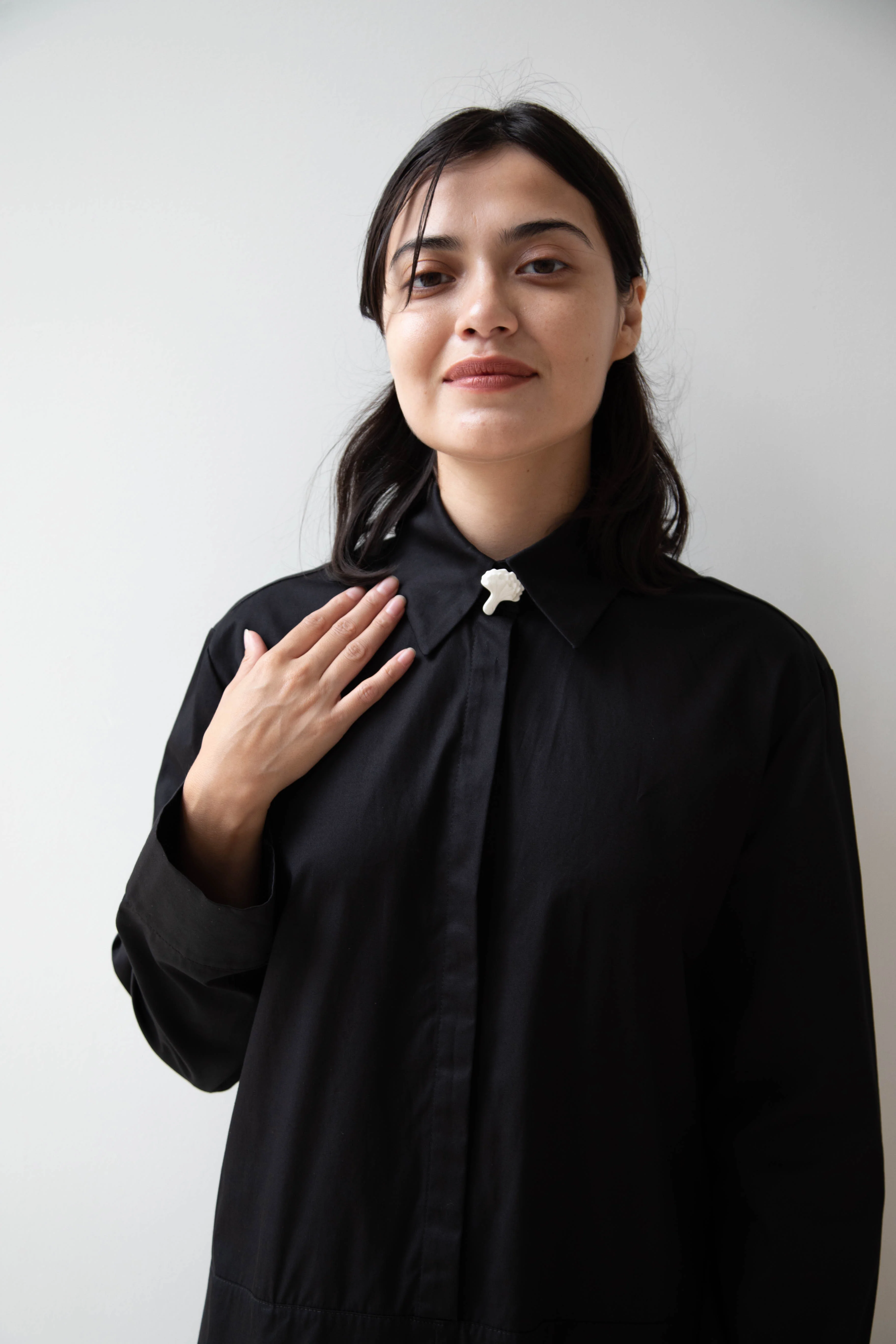 Delegan | Dress With Parcel Button in Black - Image 28