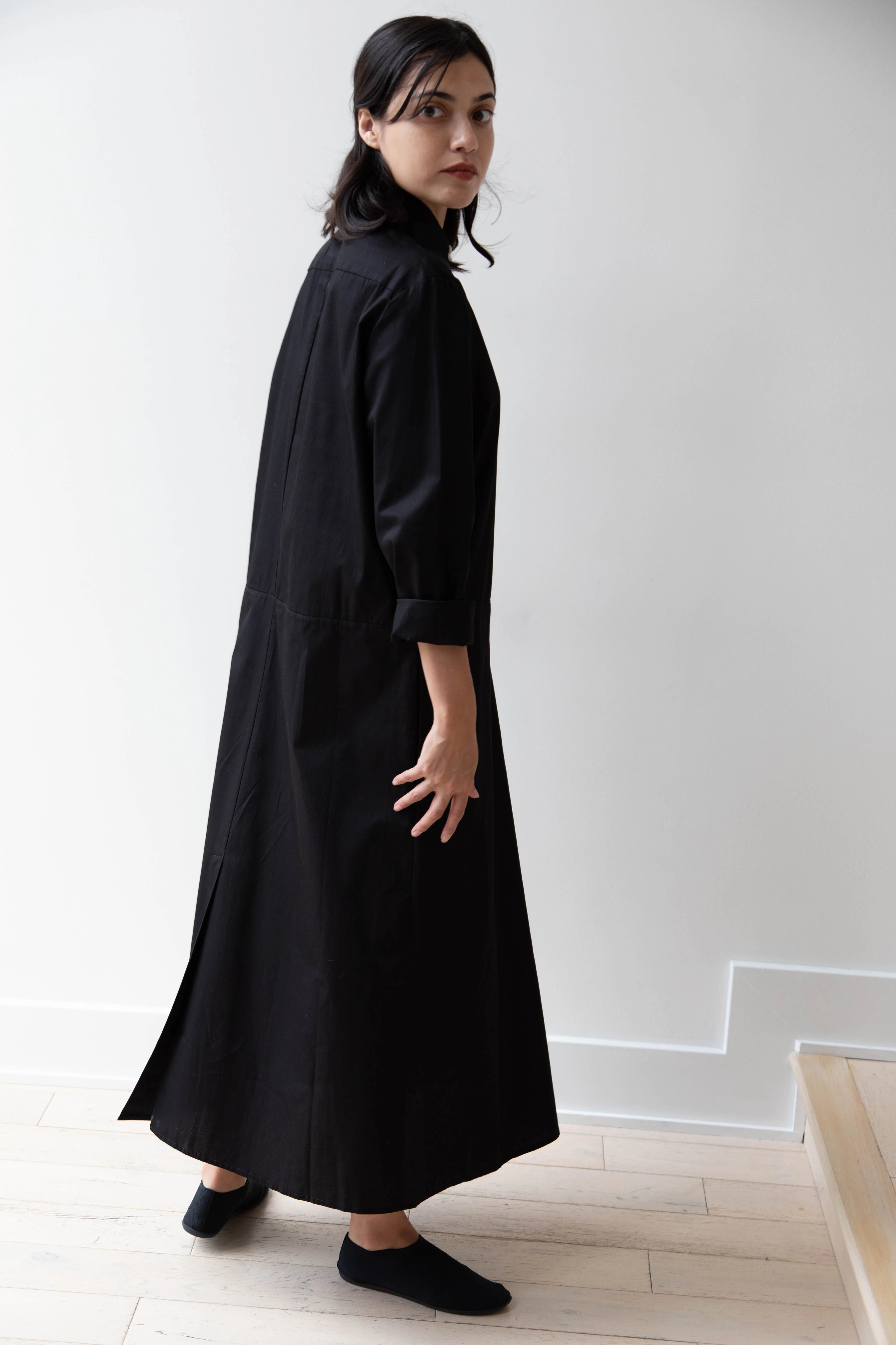 Delegan | Dress With Parcel Button in Black - Image 37