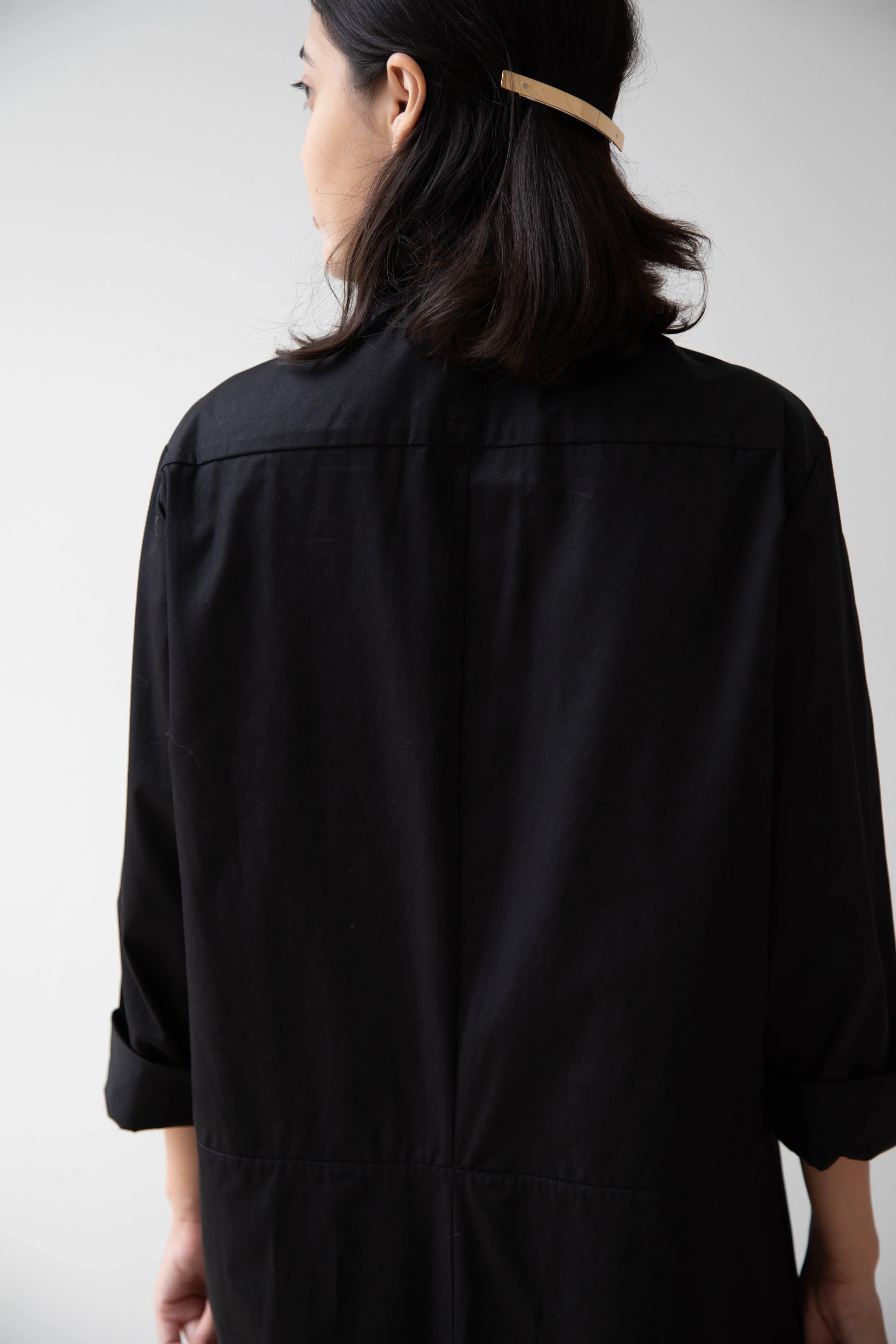 Delegan | Dress With Parcel Button in Black - Image 39