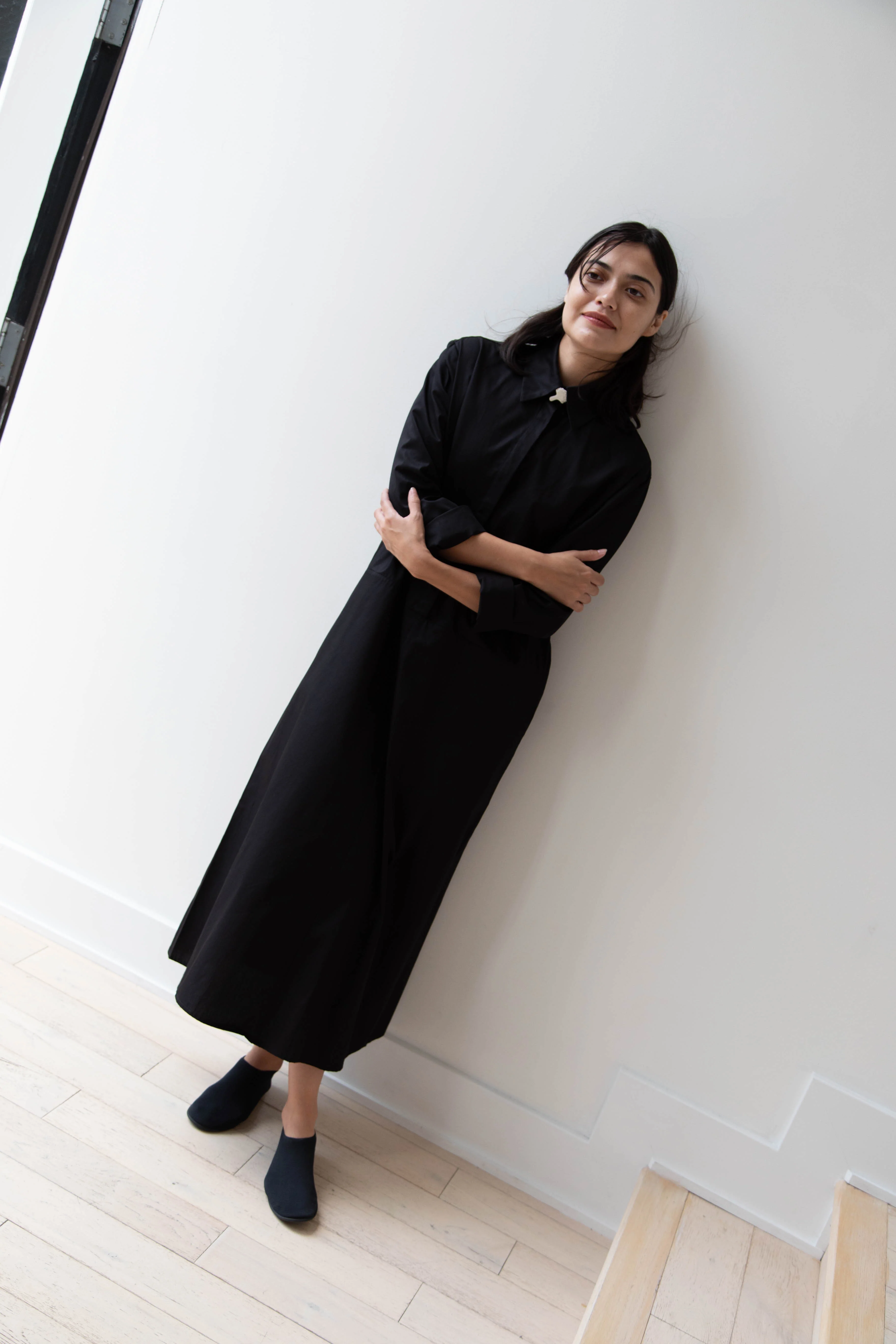 Delegan | Dress With Parcel Button in Black - Image 41