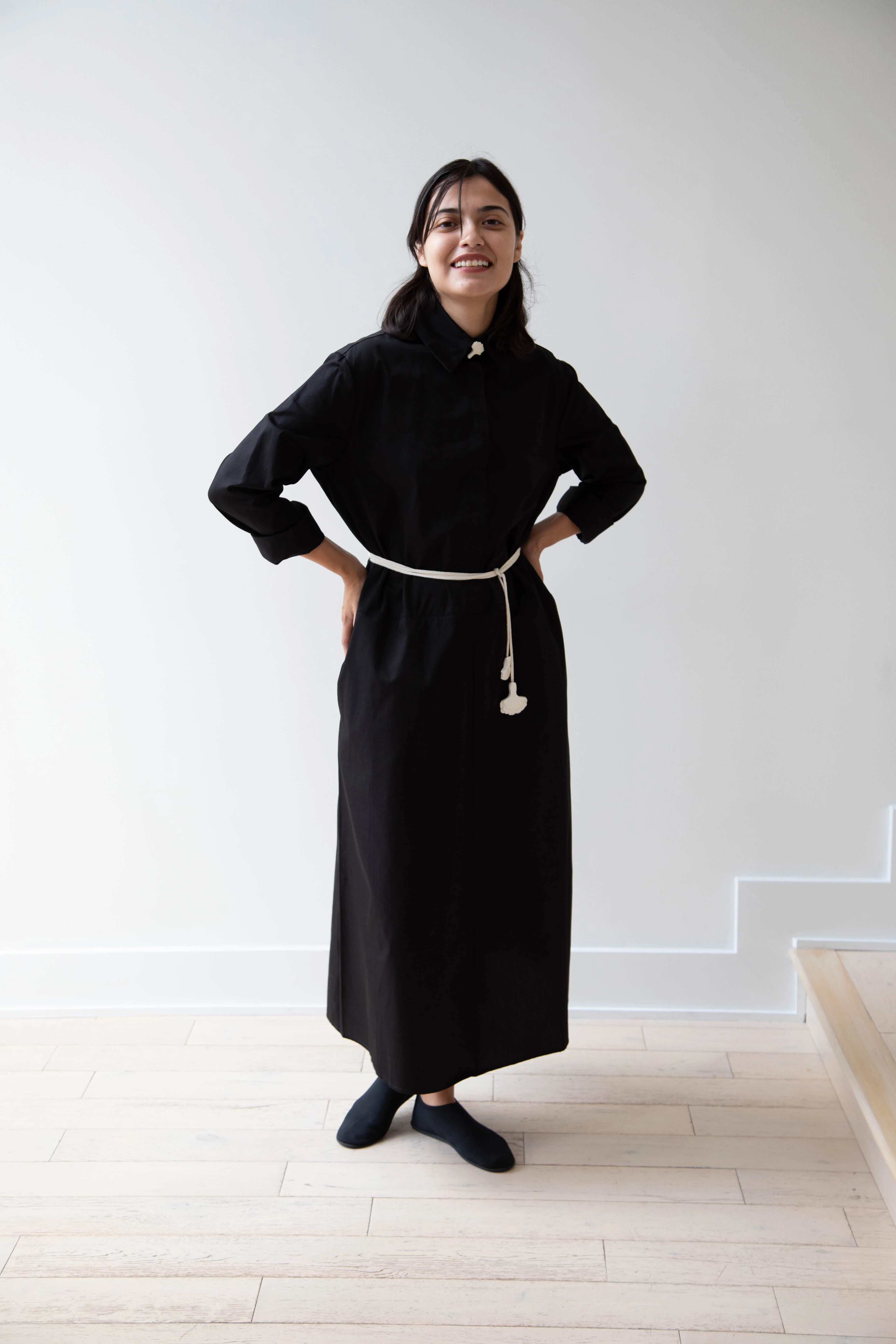 Delegan | Dress With Parcel Button in Black - Image 51