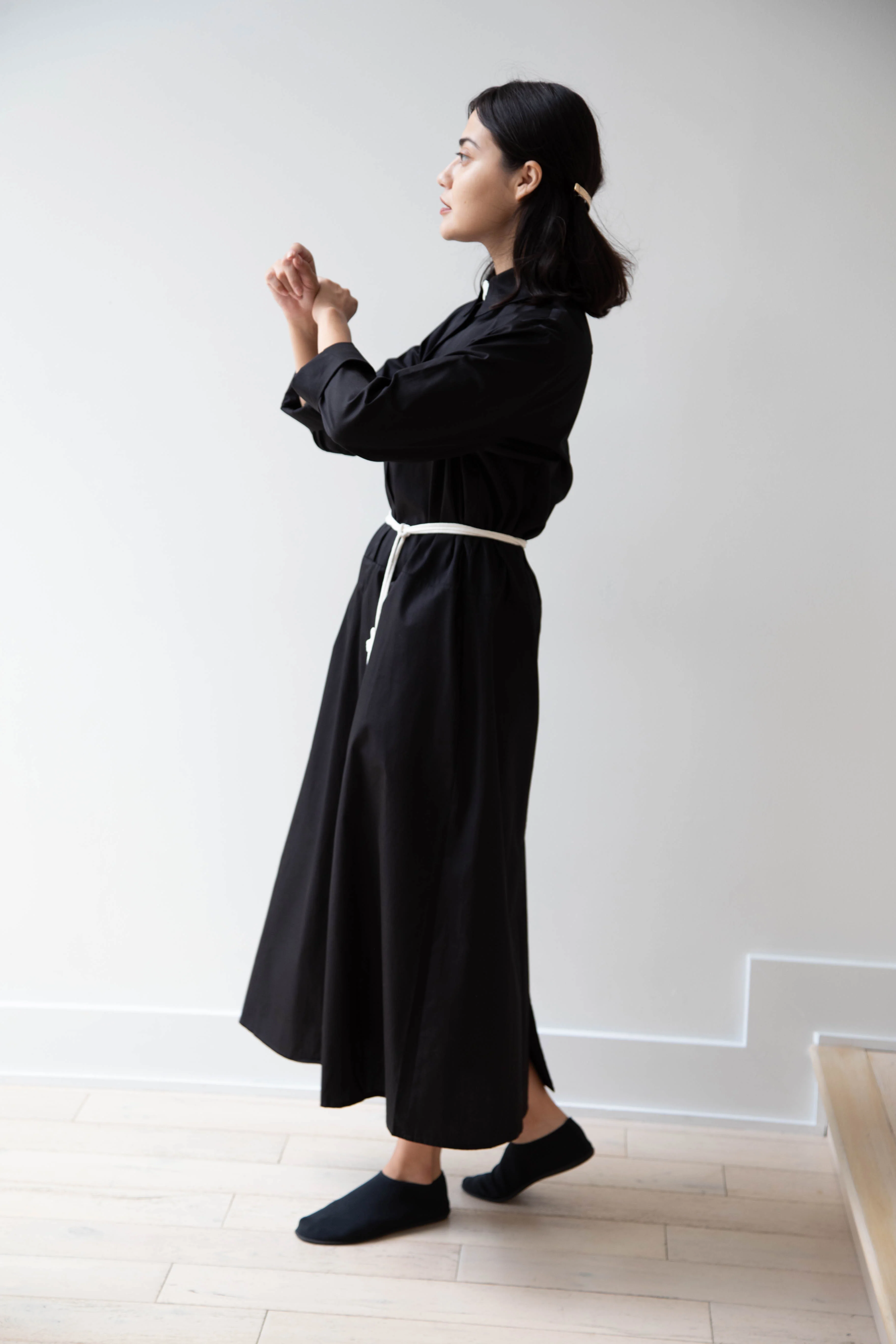 Delegan | Dress With Parcel Button in Black - Image 53