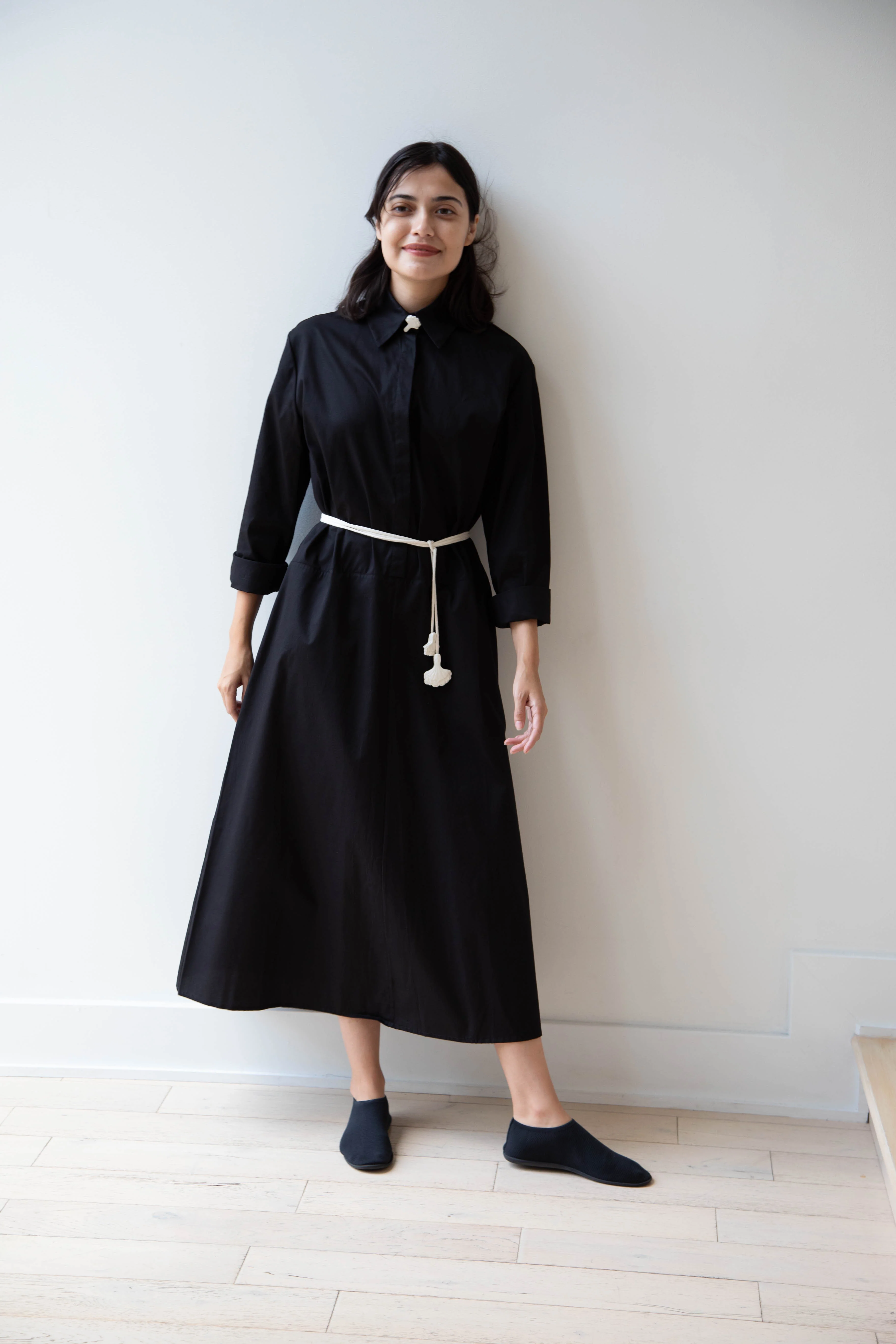 Delegan | Dress With Parcel Button in Black - Image 54