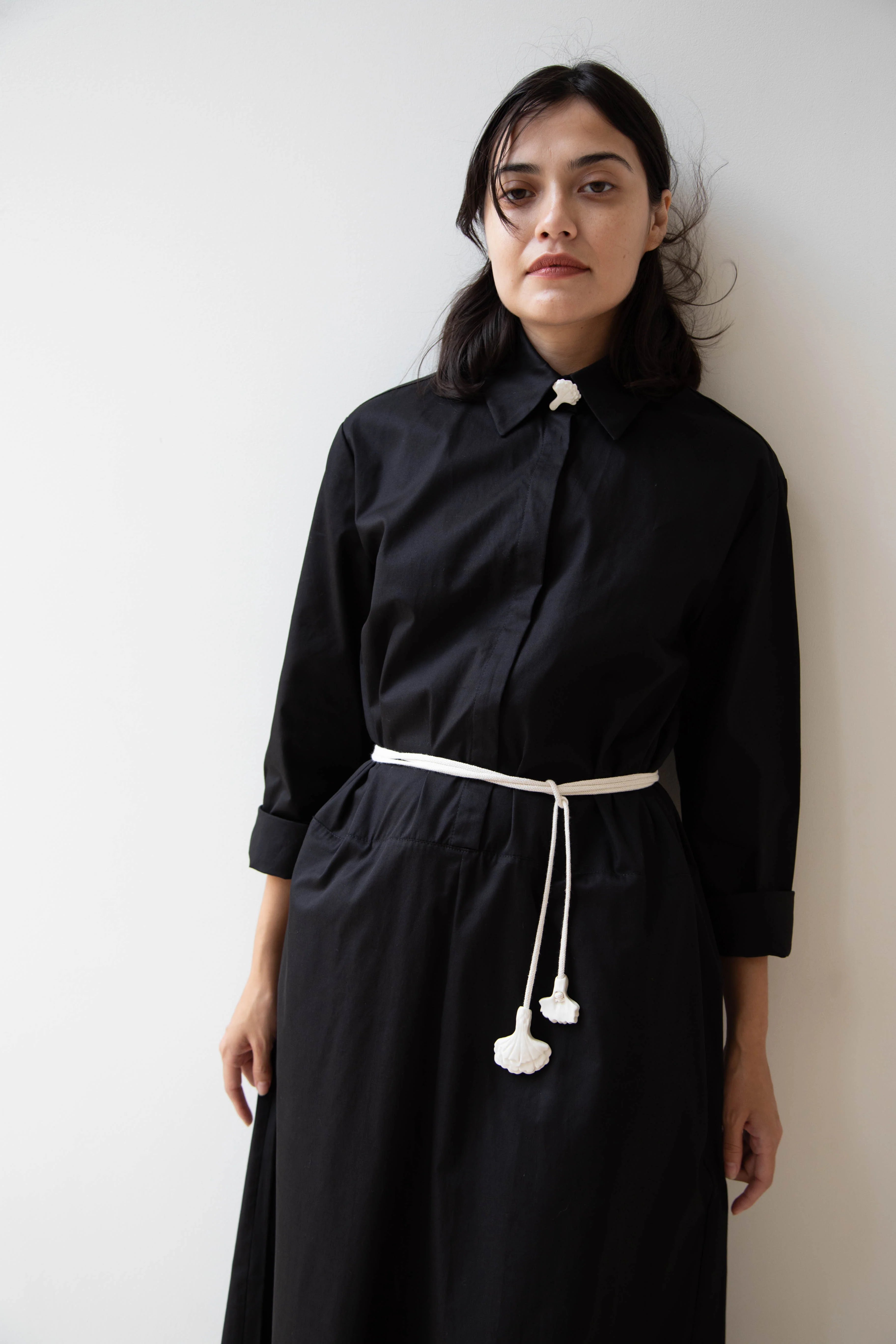 Delegan | Dress With Parcel Button in Black - Image 56