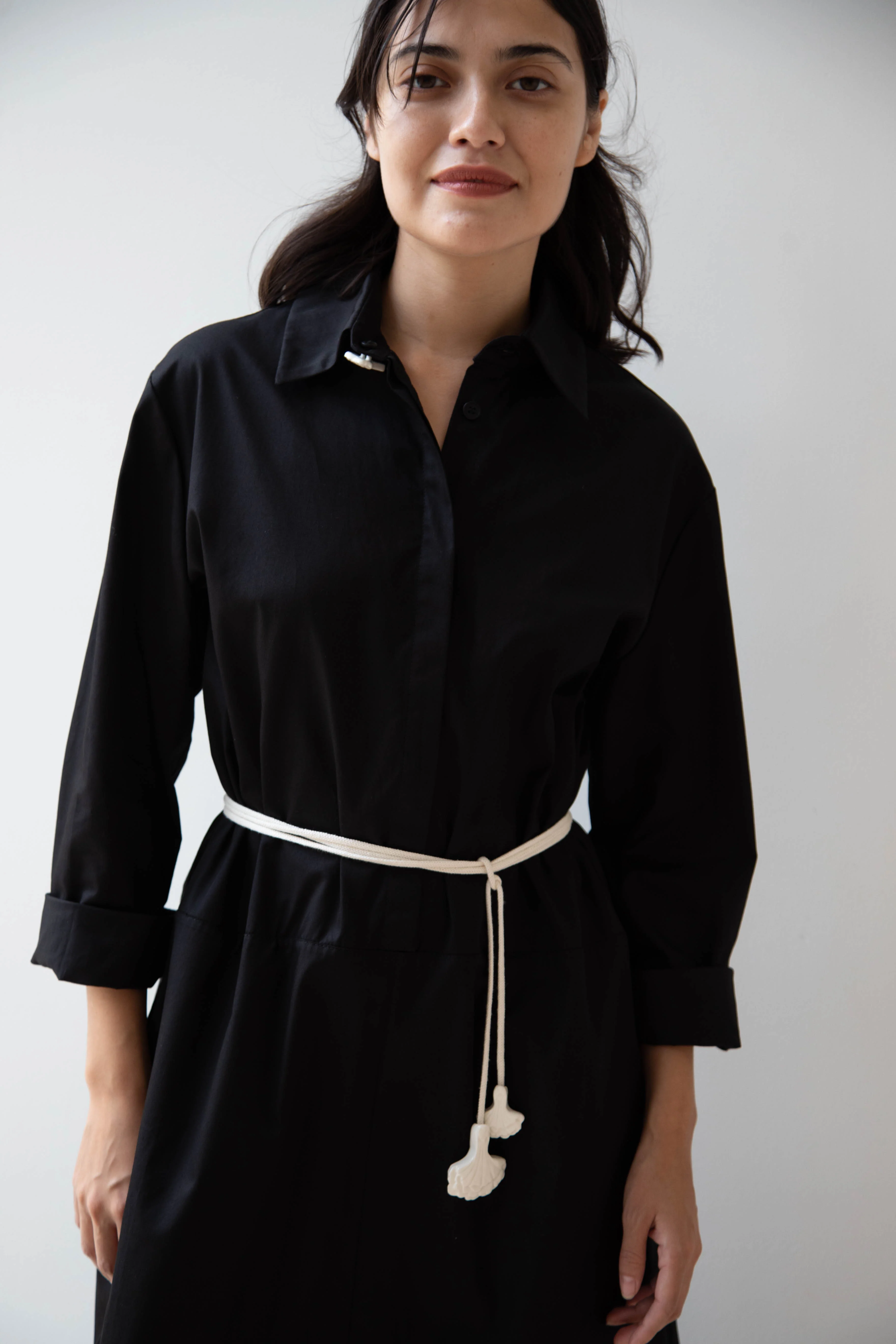 Delegan | Dress With Parcel Button in Black - Image 58