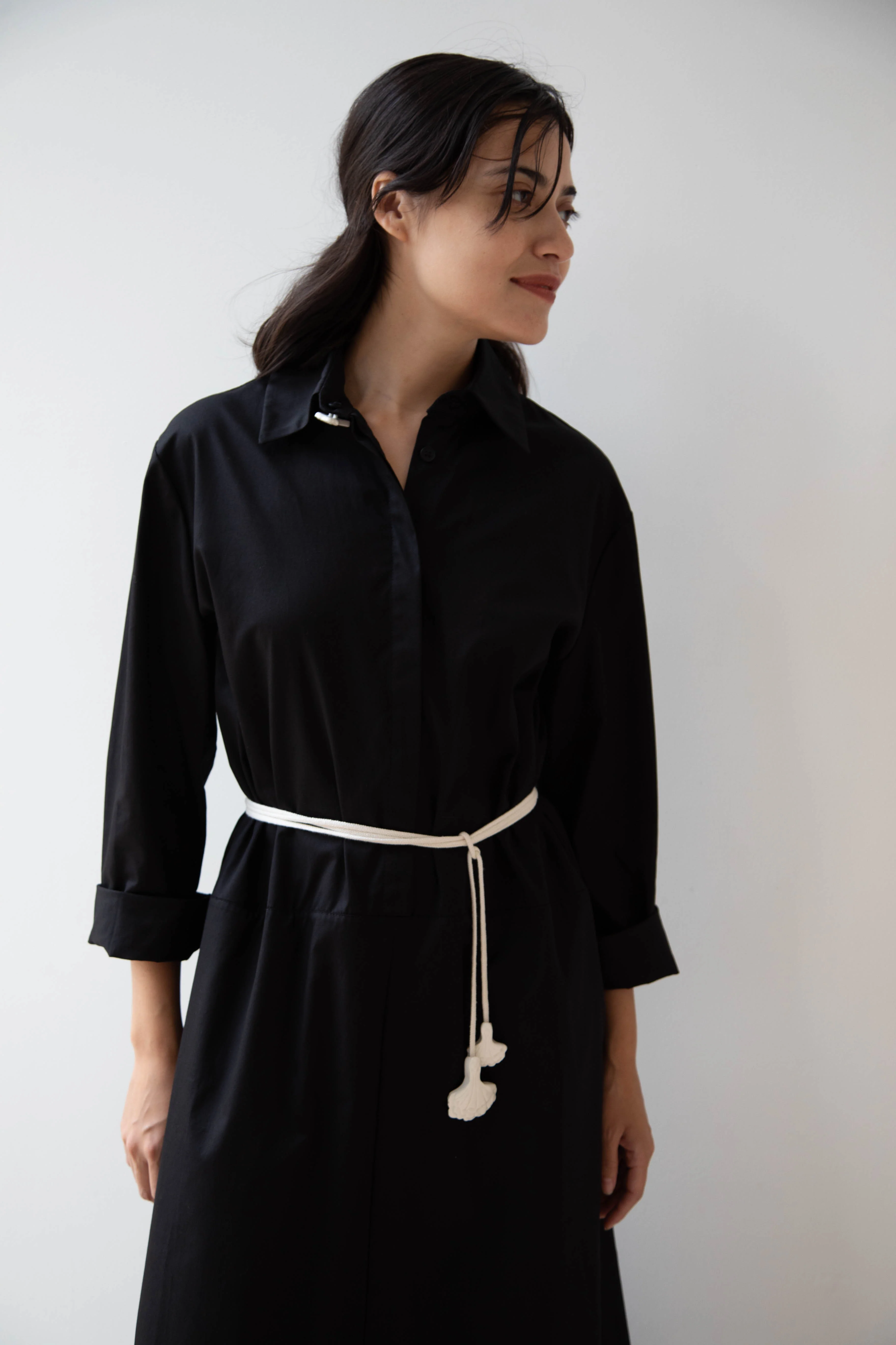 Delegan | Dress With Parcel Button in Black - Image 59