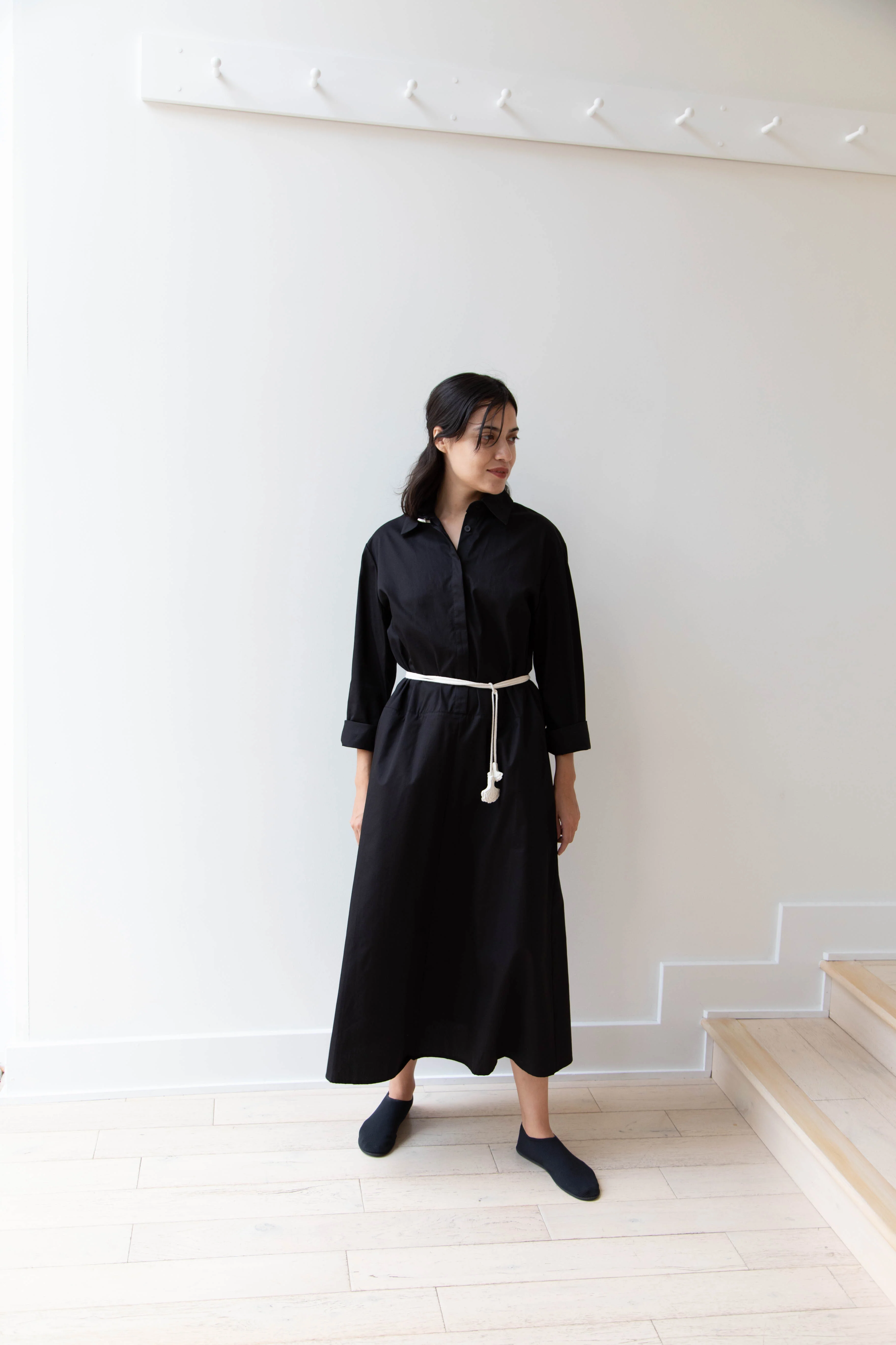 Delegan | Dress With Parcel Button in Black - Image 60