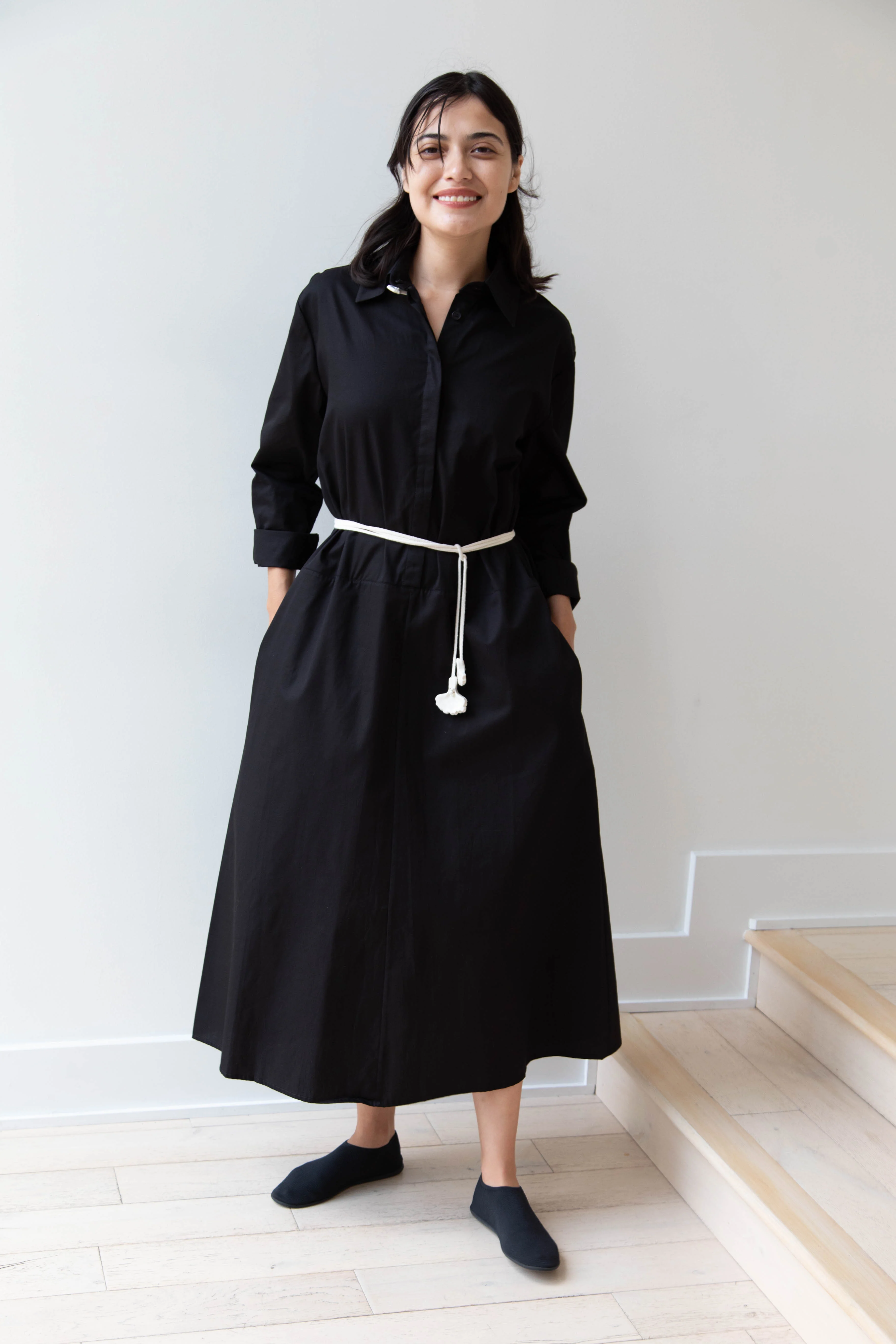 Delegan | Dress With Parcel Button in Black - Image 61