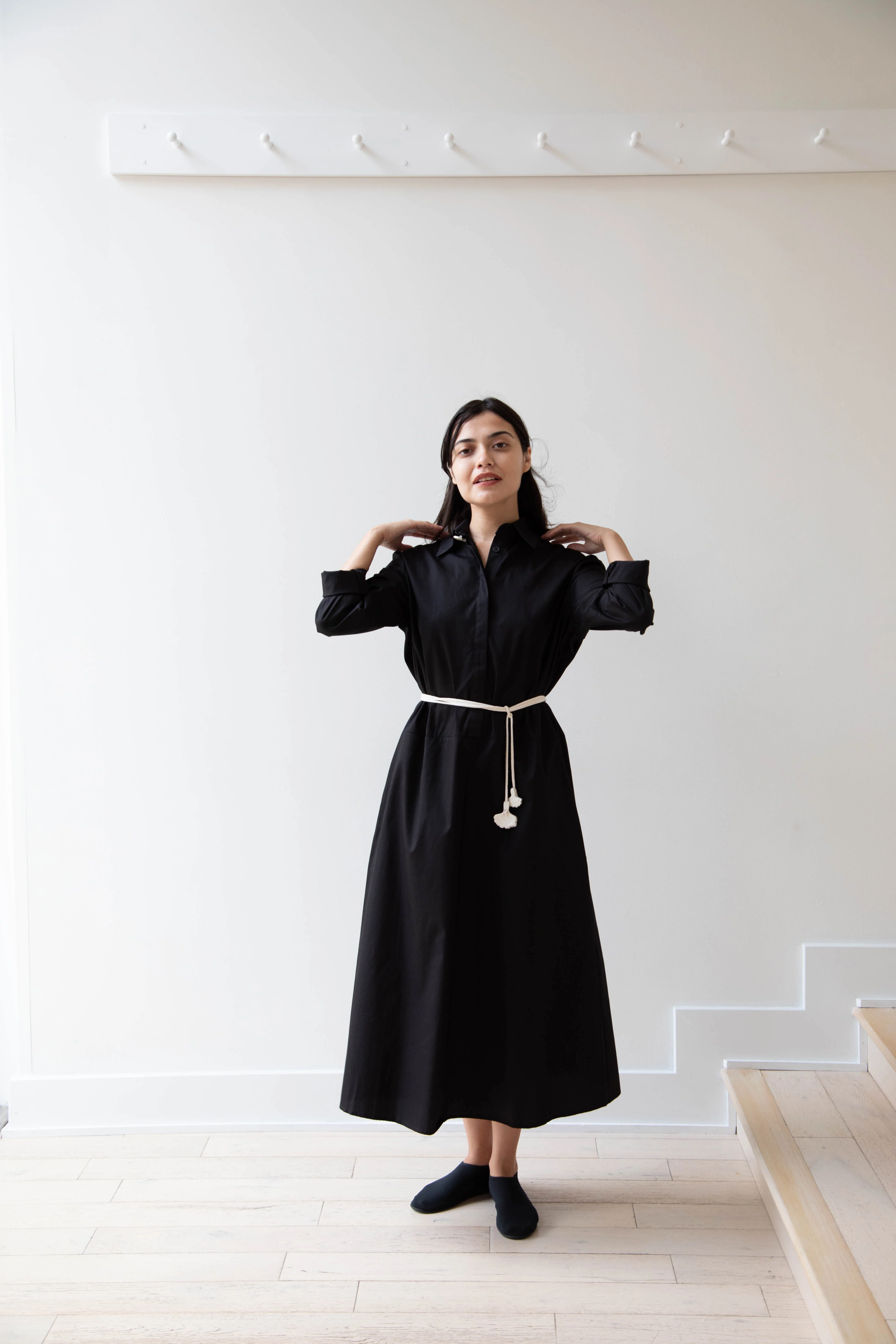 Delegan | Dress With Parcel Button in Black - Image 62