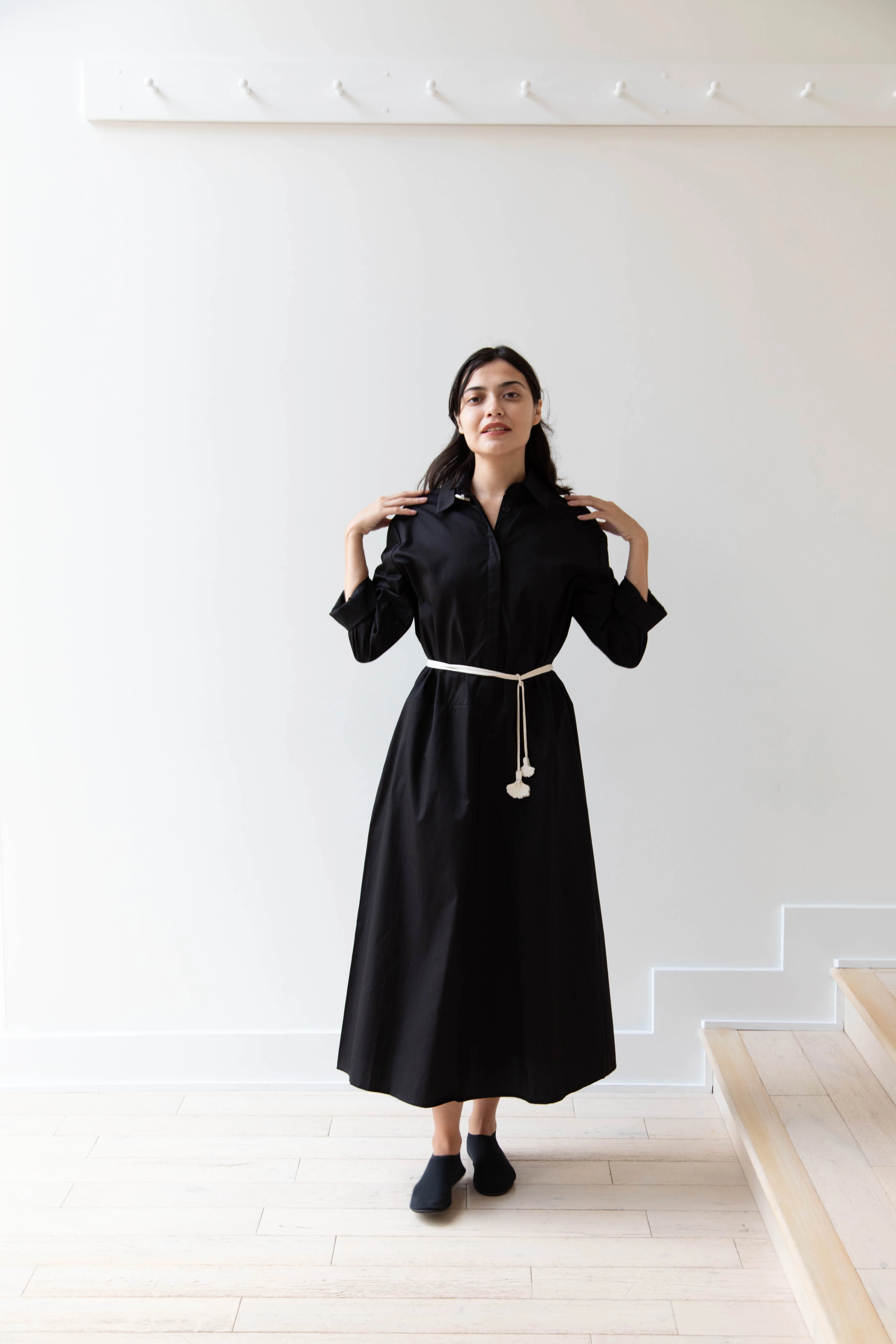 Delegan | Dress With Parcel Button in Black - Image 63