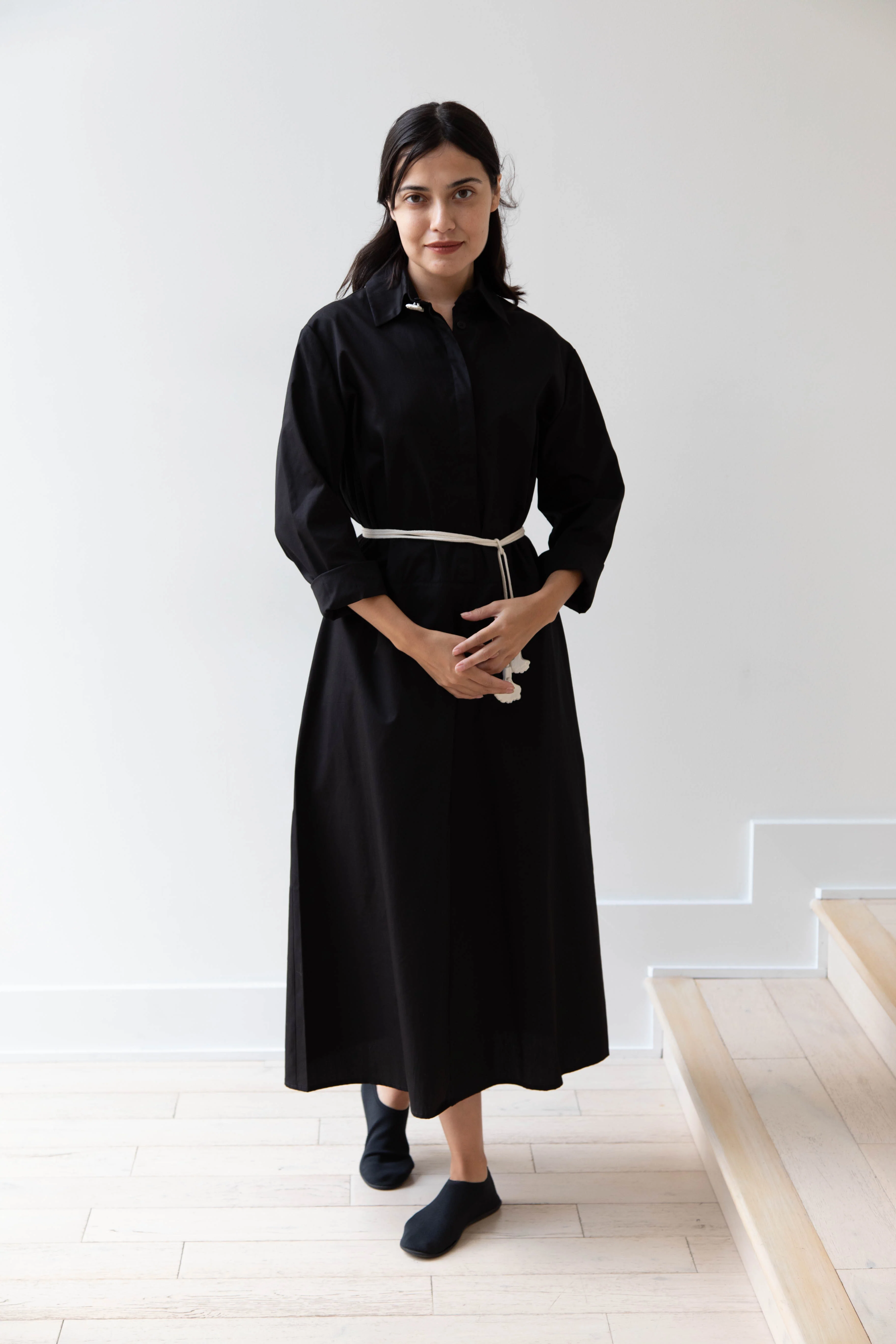 Delegan | Dress With Parcel Button in Black - Image 65