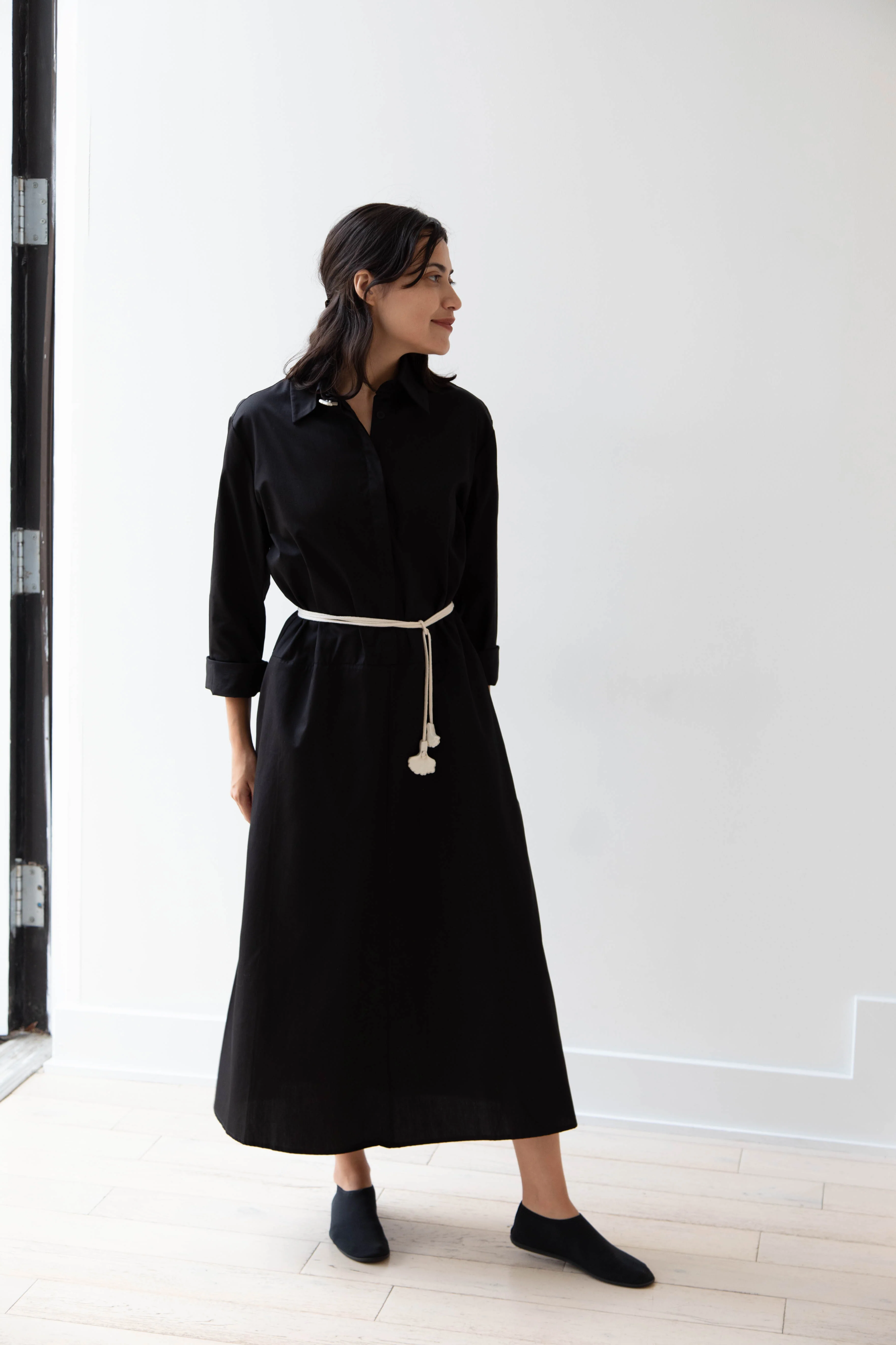 Delegan | Dress With Parcel Button in Black - Image 68