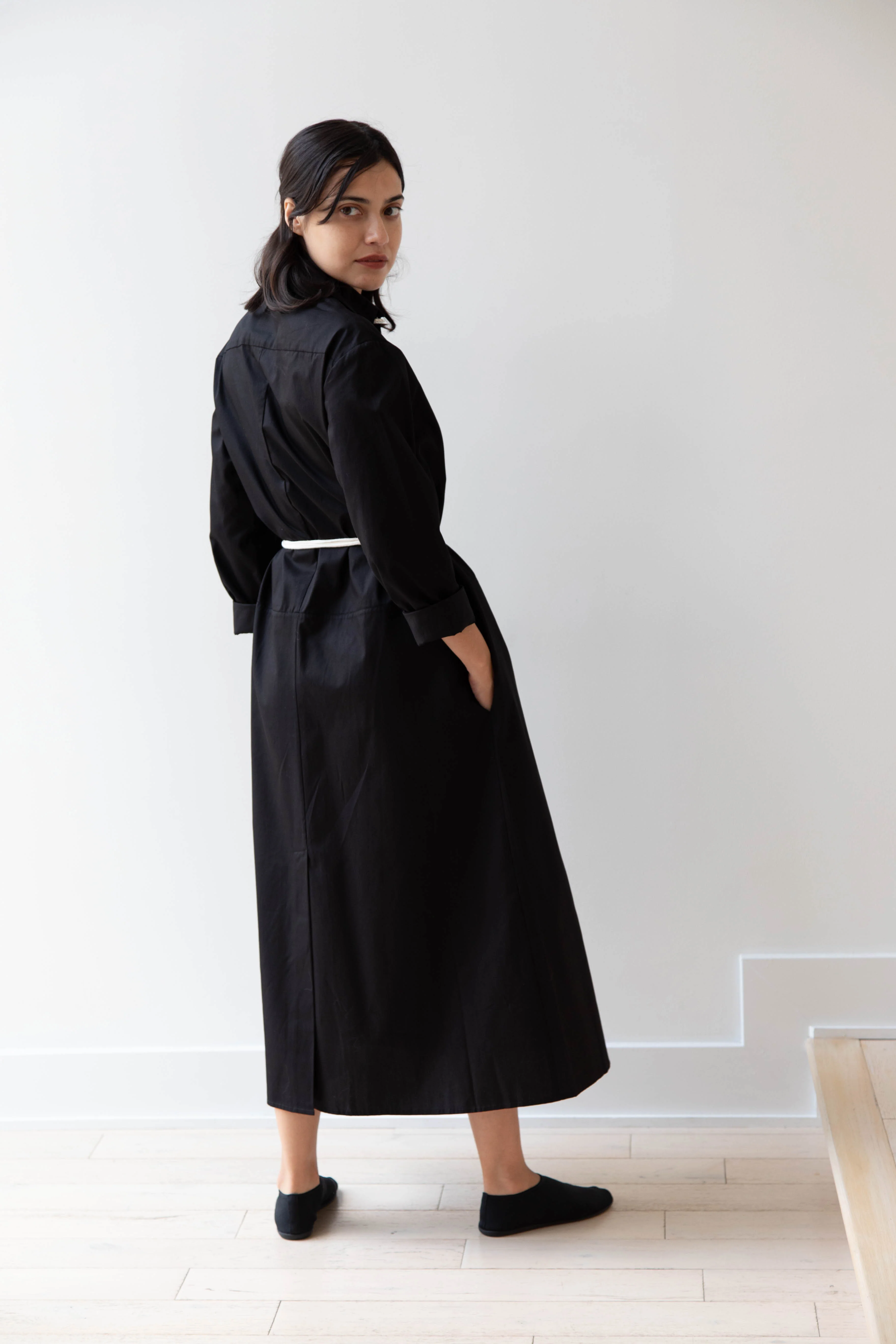 Delegan | Dress With Parcel Button in Black - Image 69