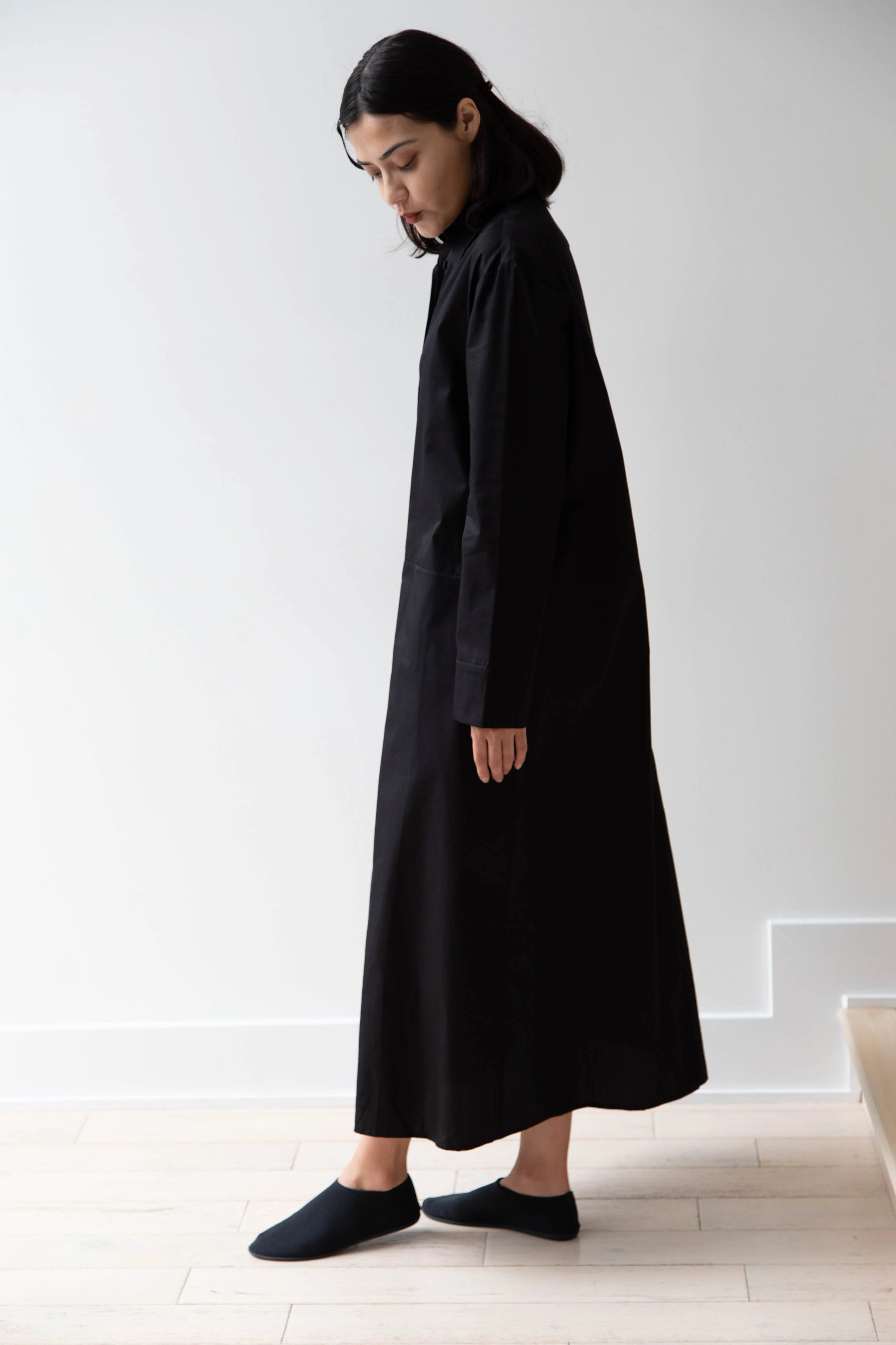 Delegan | Dress With Parcel Button in Black - Image 7