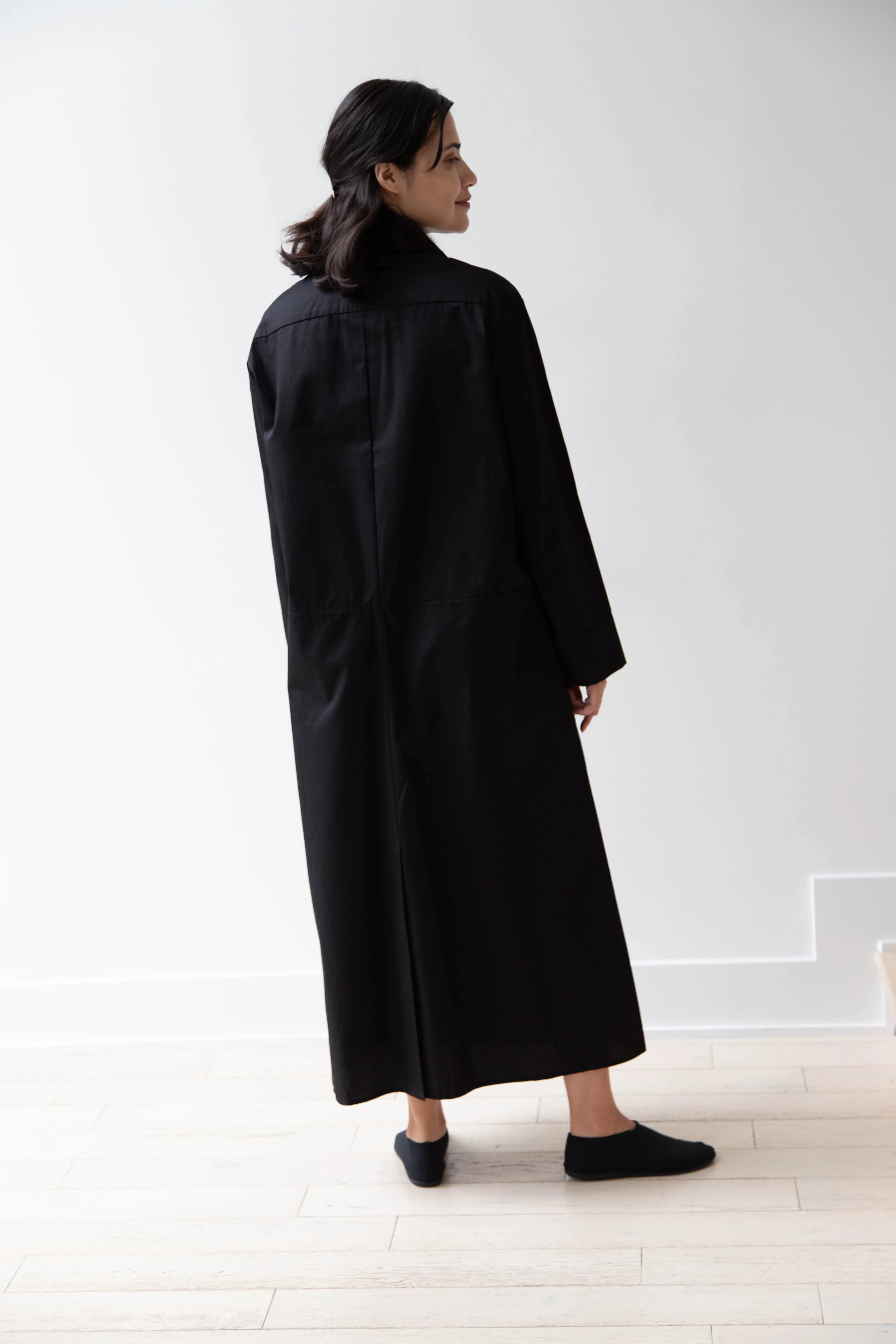 Delegan | Dress With Parcel Button in Black - Image 8