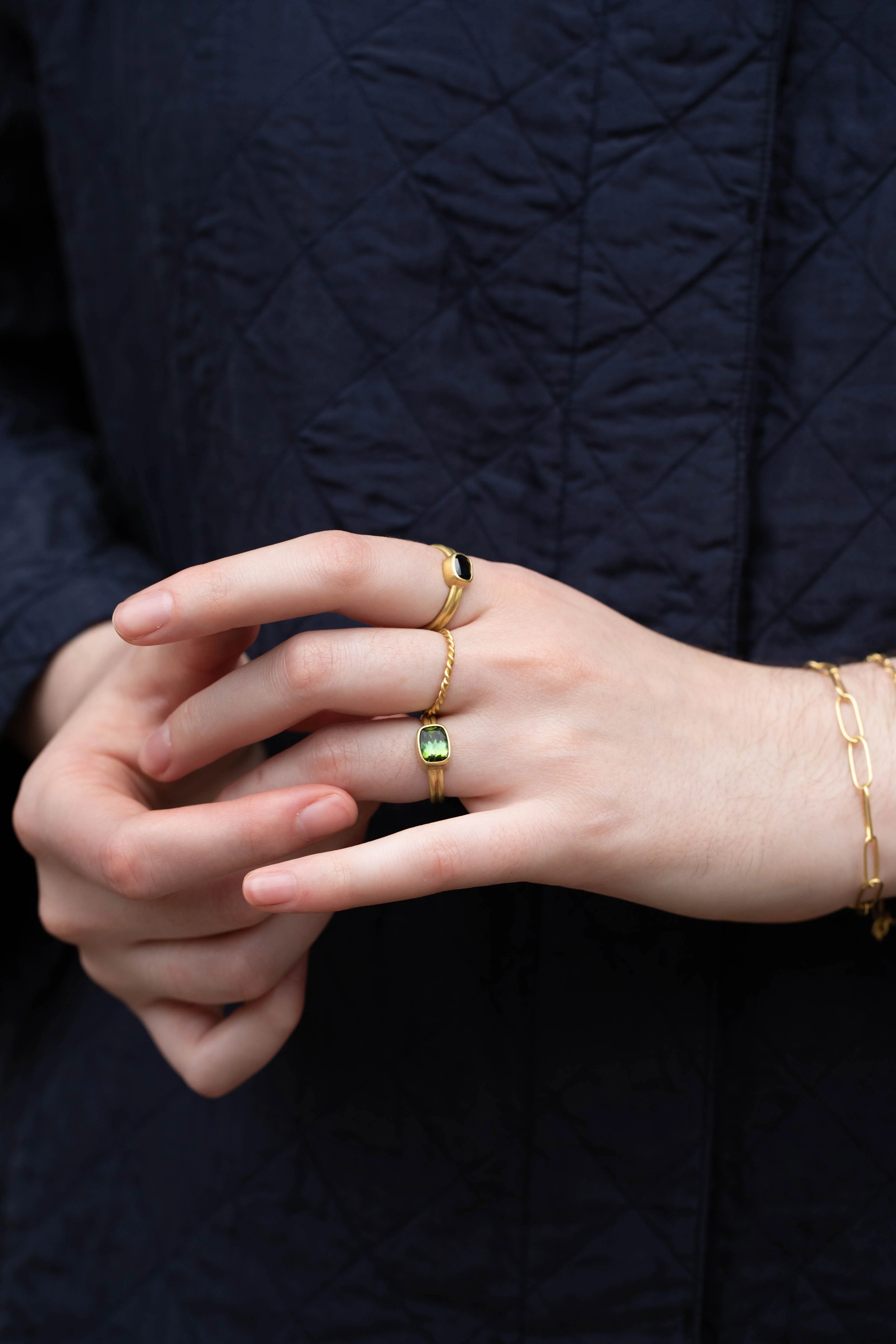 East Camp | Sapphire Double Band Ring in 18k Gold - Image 25
