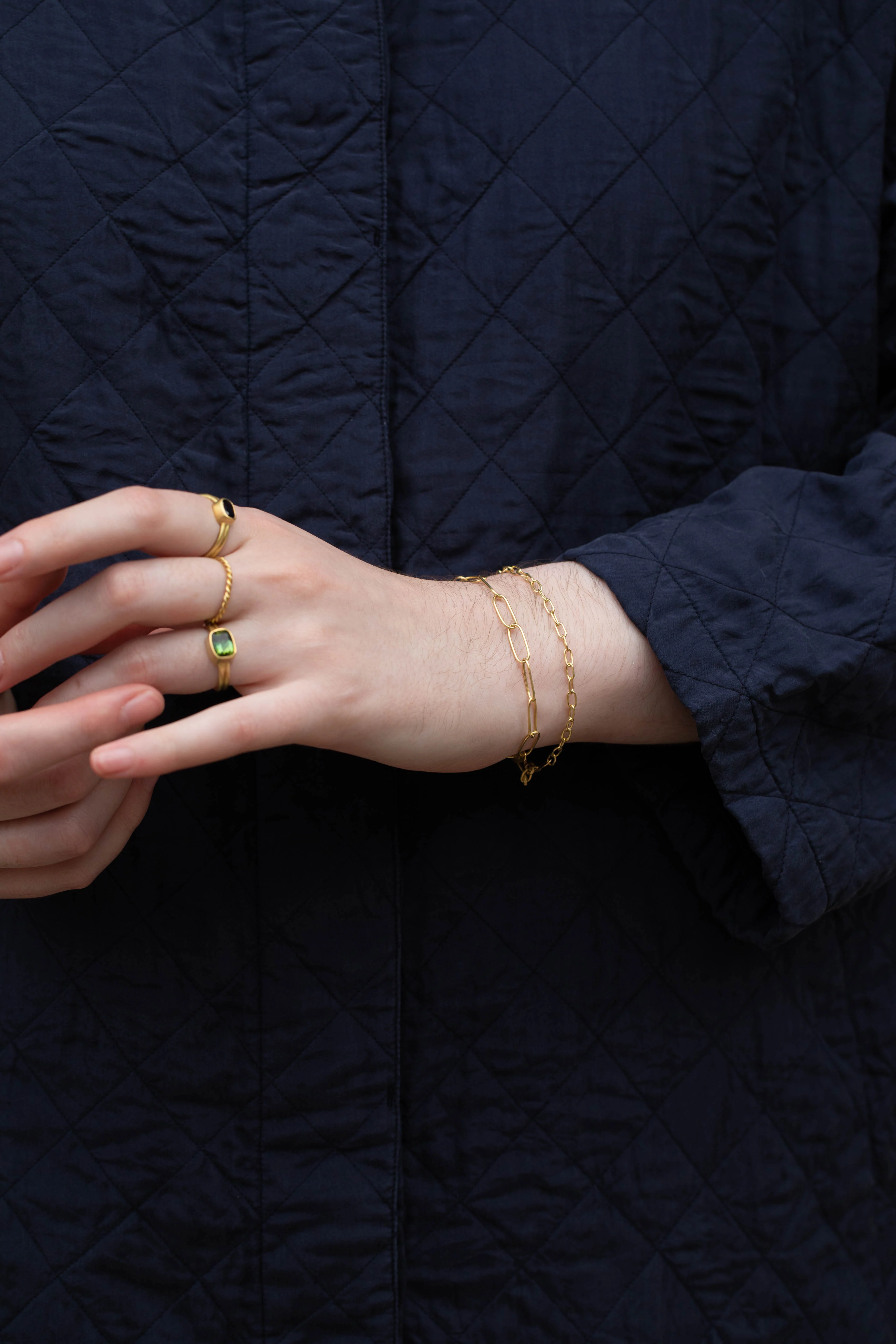 East Camp | Sapphire Double Band Ring in 18k Gold - Image 26