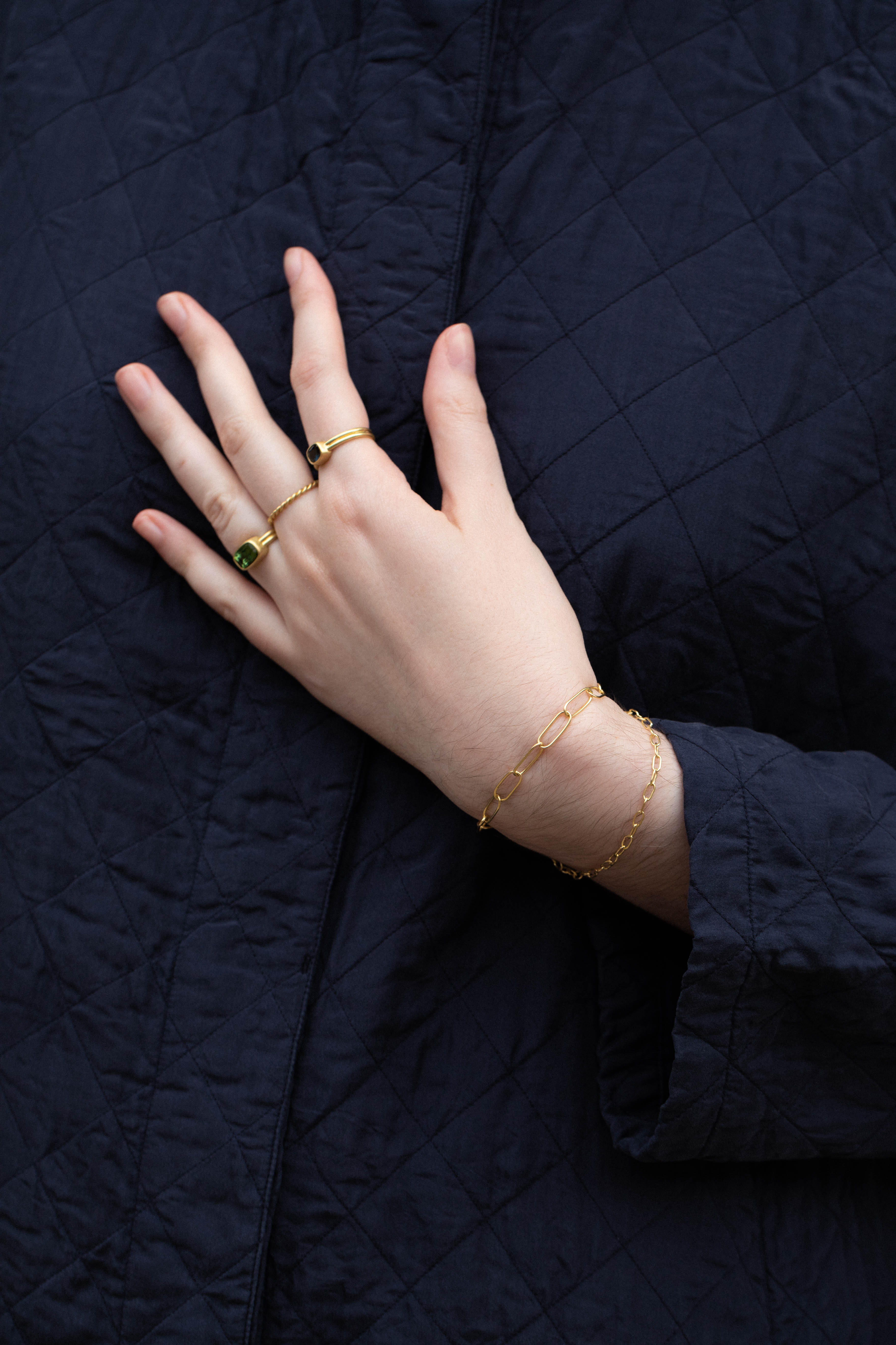 East Camp | Sapphire Double Band Ring in 18k Gold - Image 28
