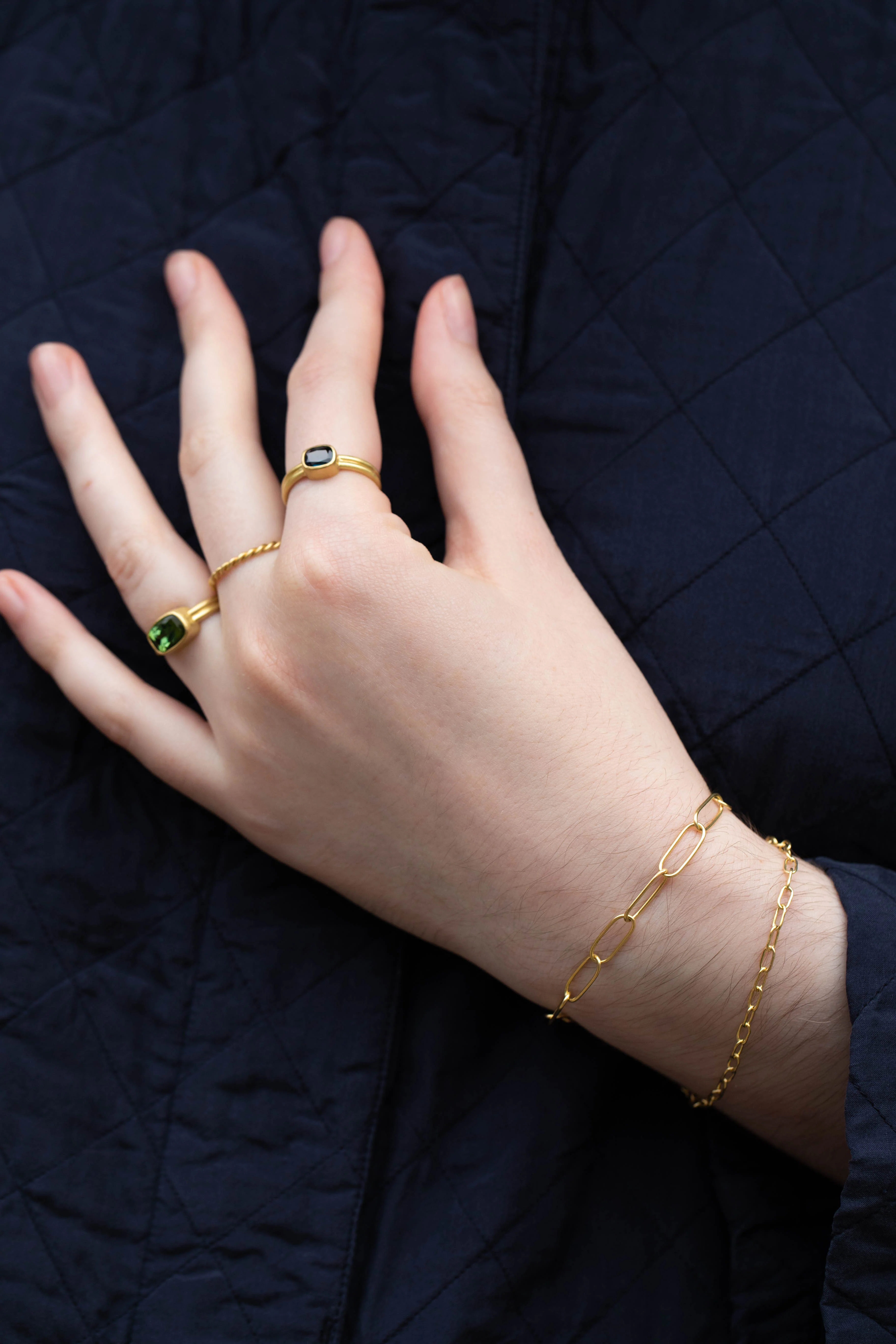 East Camp | Sapphire Double Band Ring in 18k Gold - Image 29