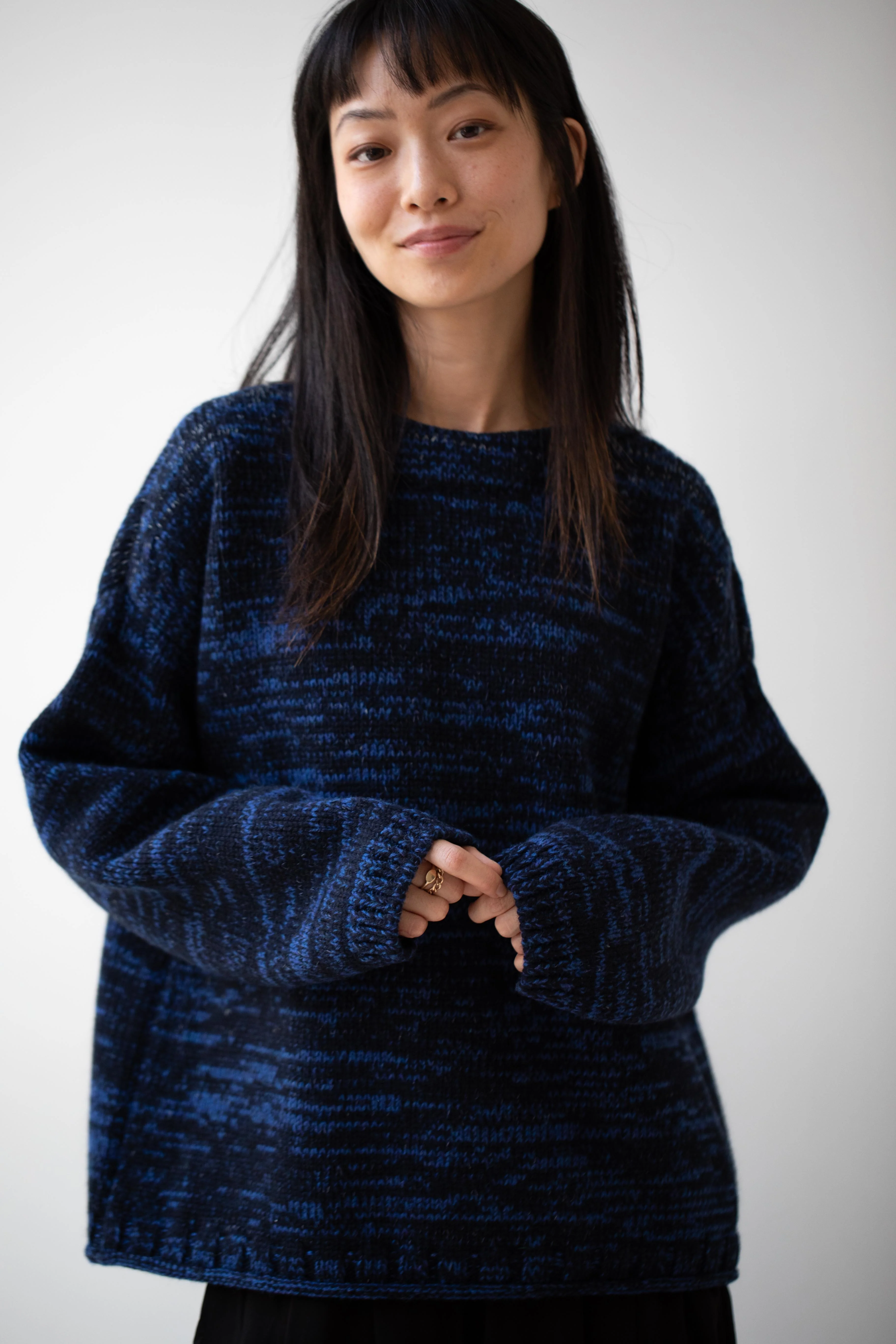 École De Curiosités | Moria Sweater Knitwear in Mazarine Melange - Image 10