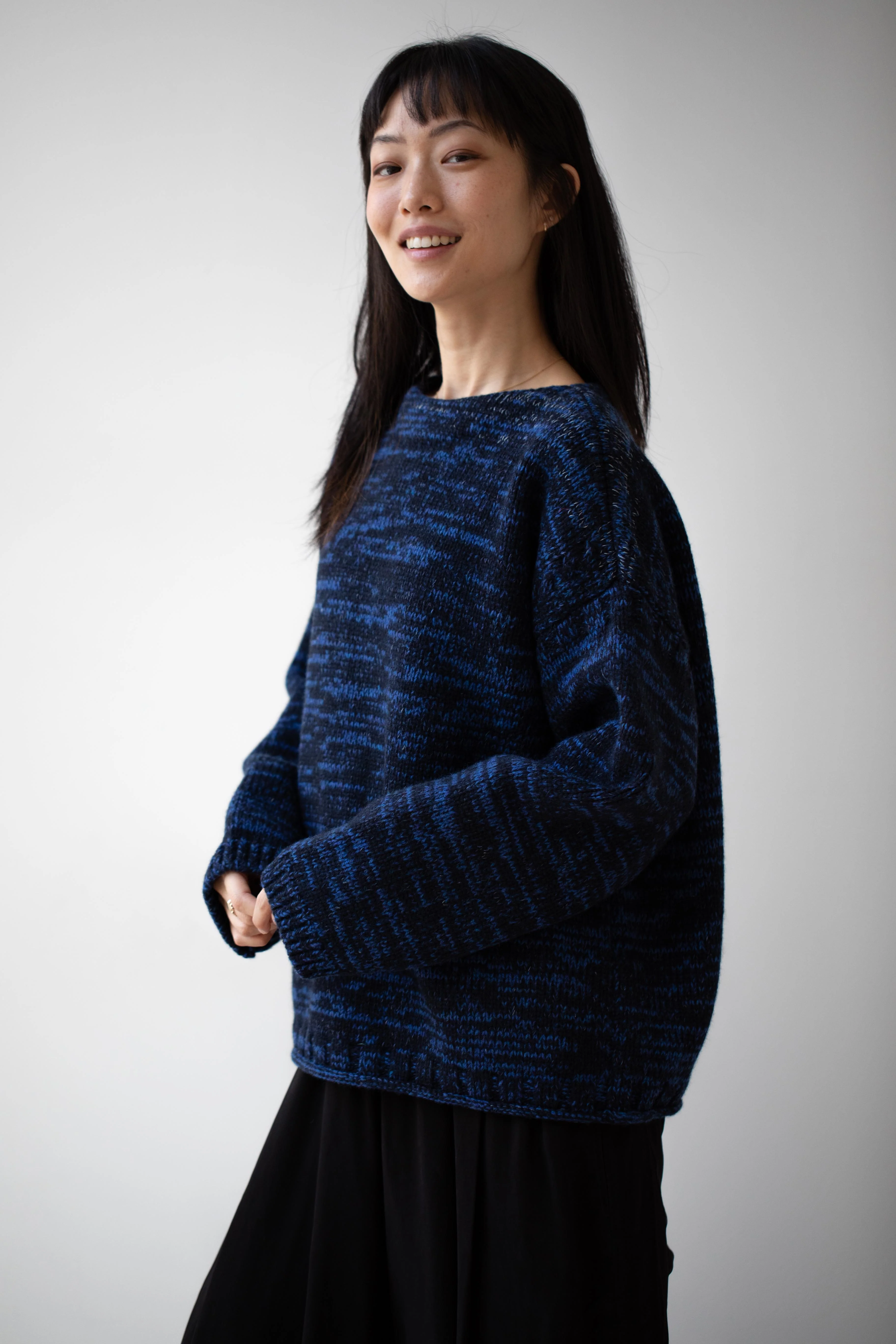 École De Curiosités | Moria Sweater Knitwear in Mazarine Melange - Image 12