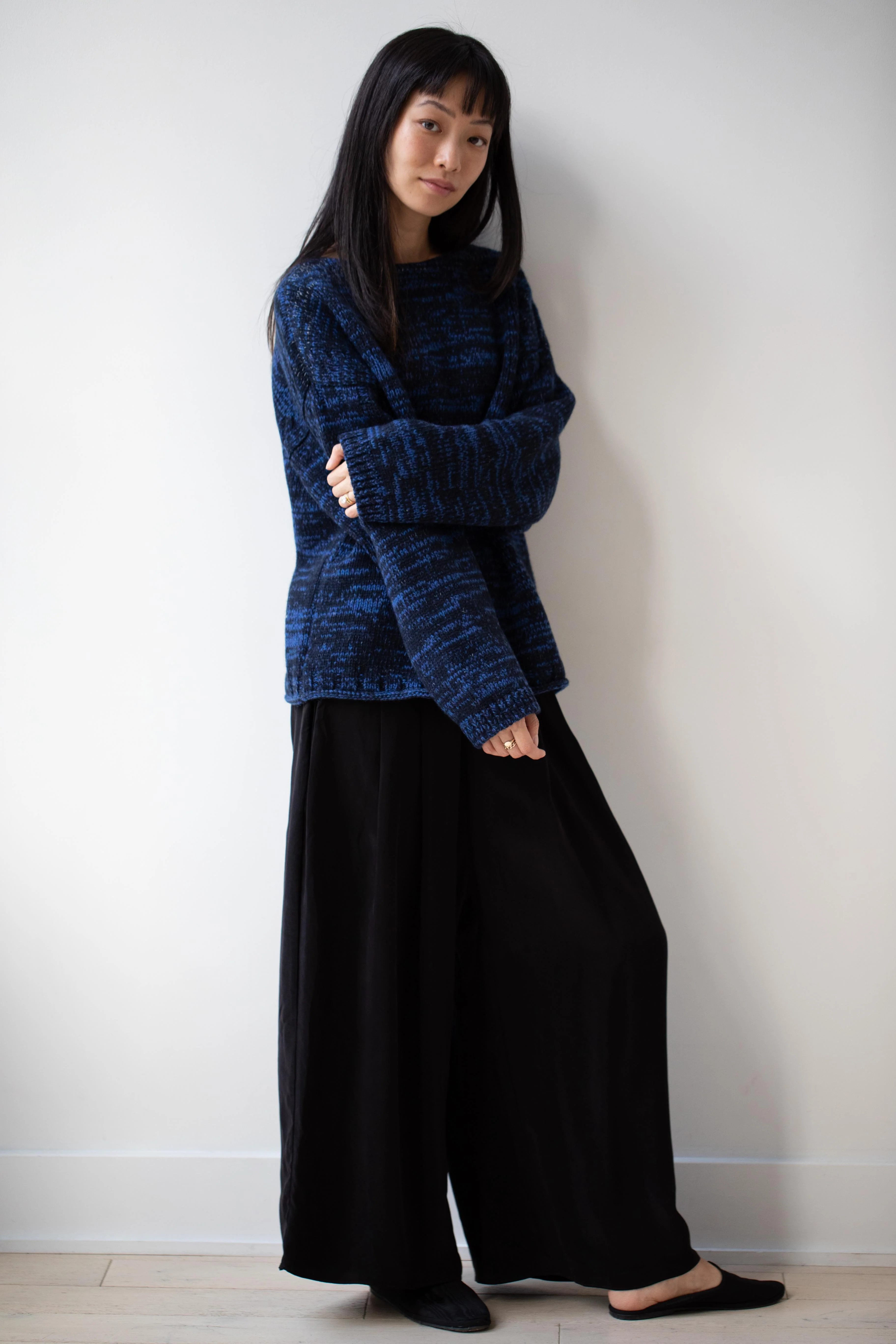 École De Curiosités | Moria Sweater Knitwear in Mazarine Melange - Image 13