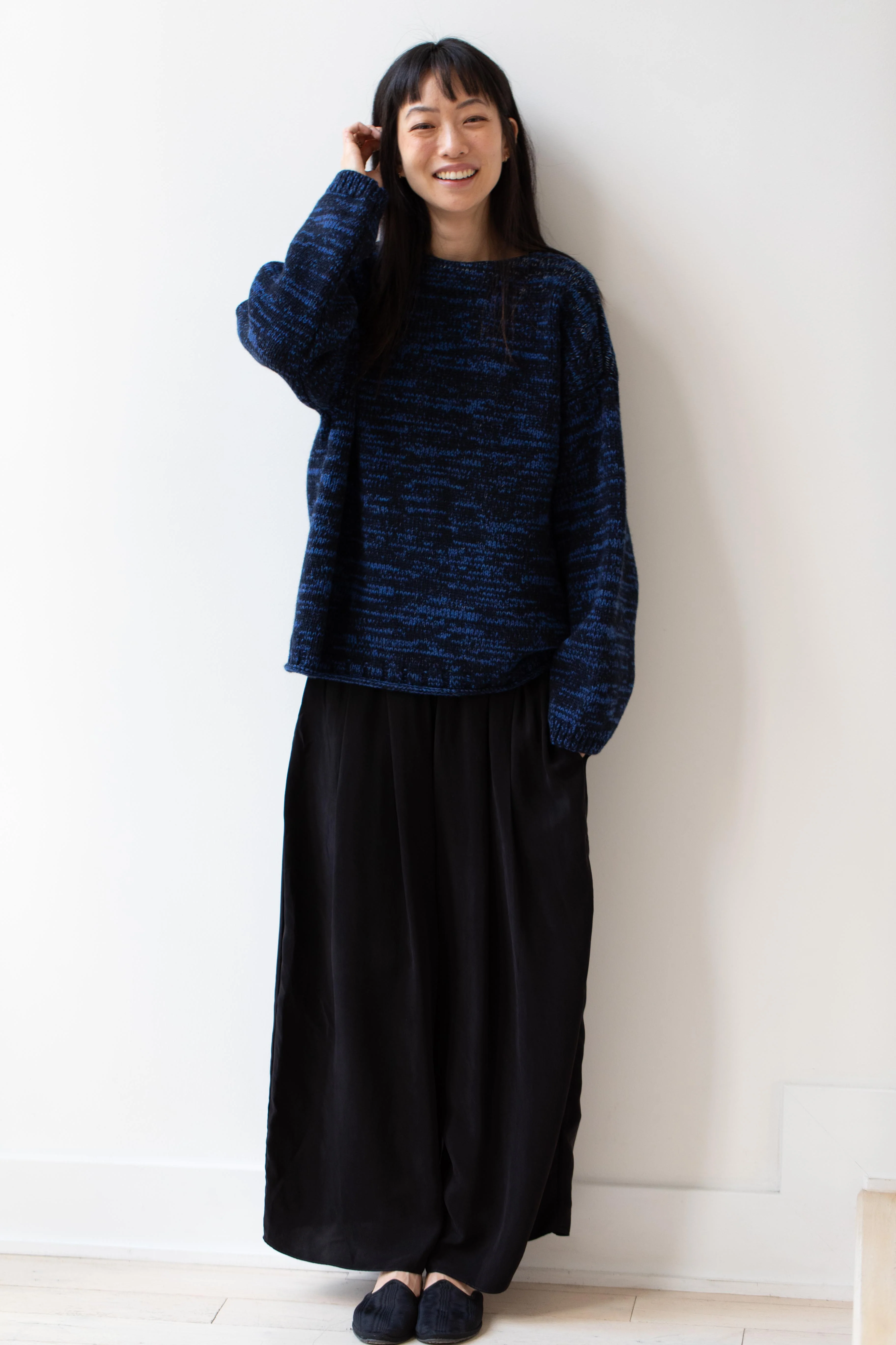 École De Curiosités | Moria Sweater Knitwear in Mazarine Melange - Image 16