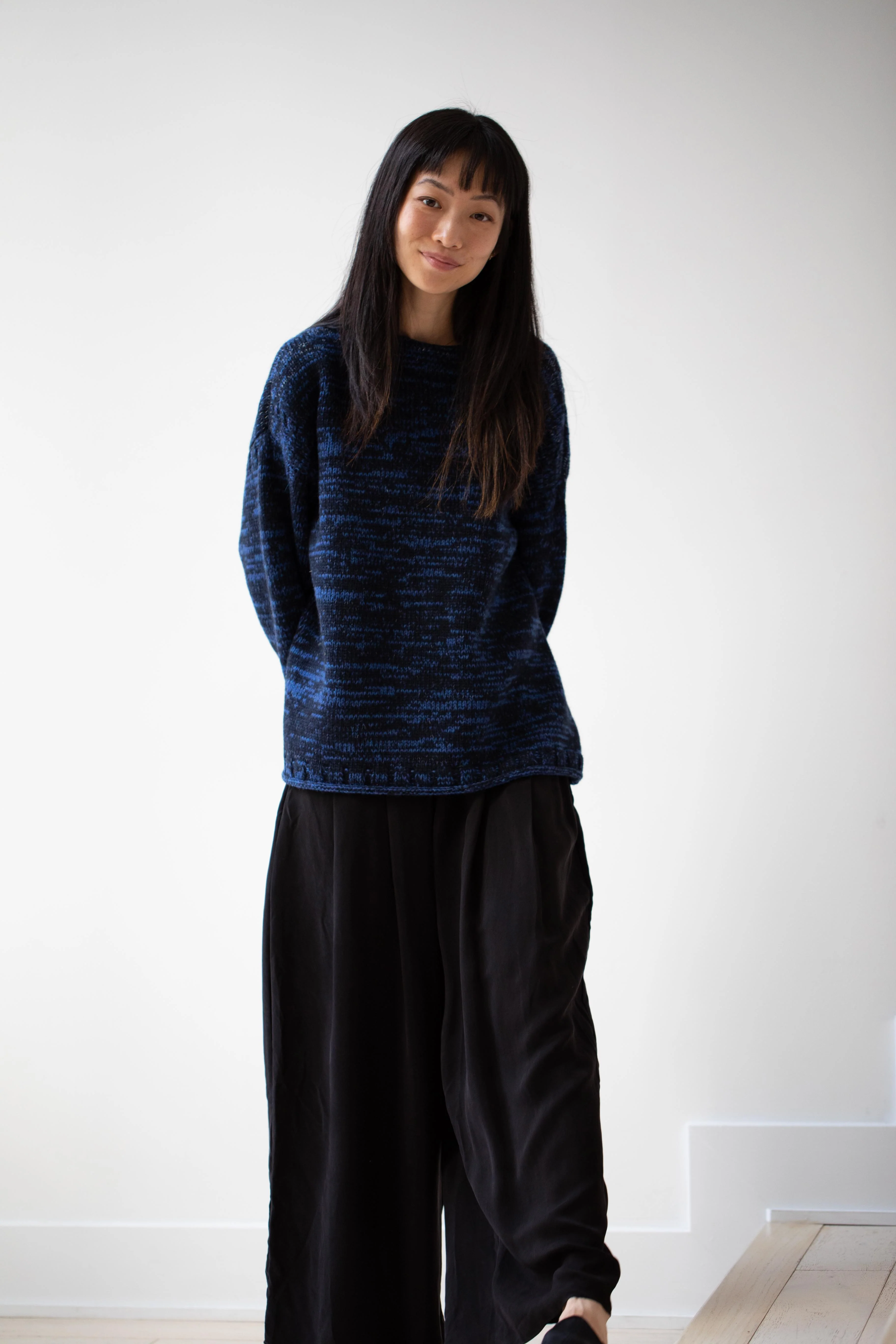 École De Curiosités | Moria Sweater Knitwear in Mazarine Melange - Image 22