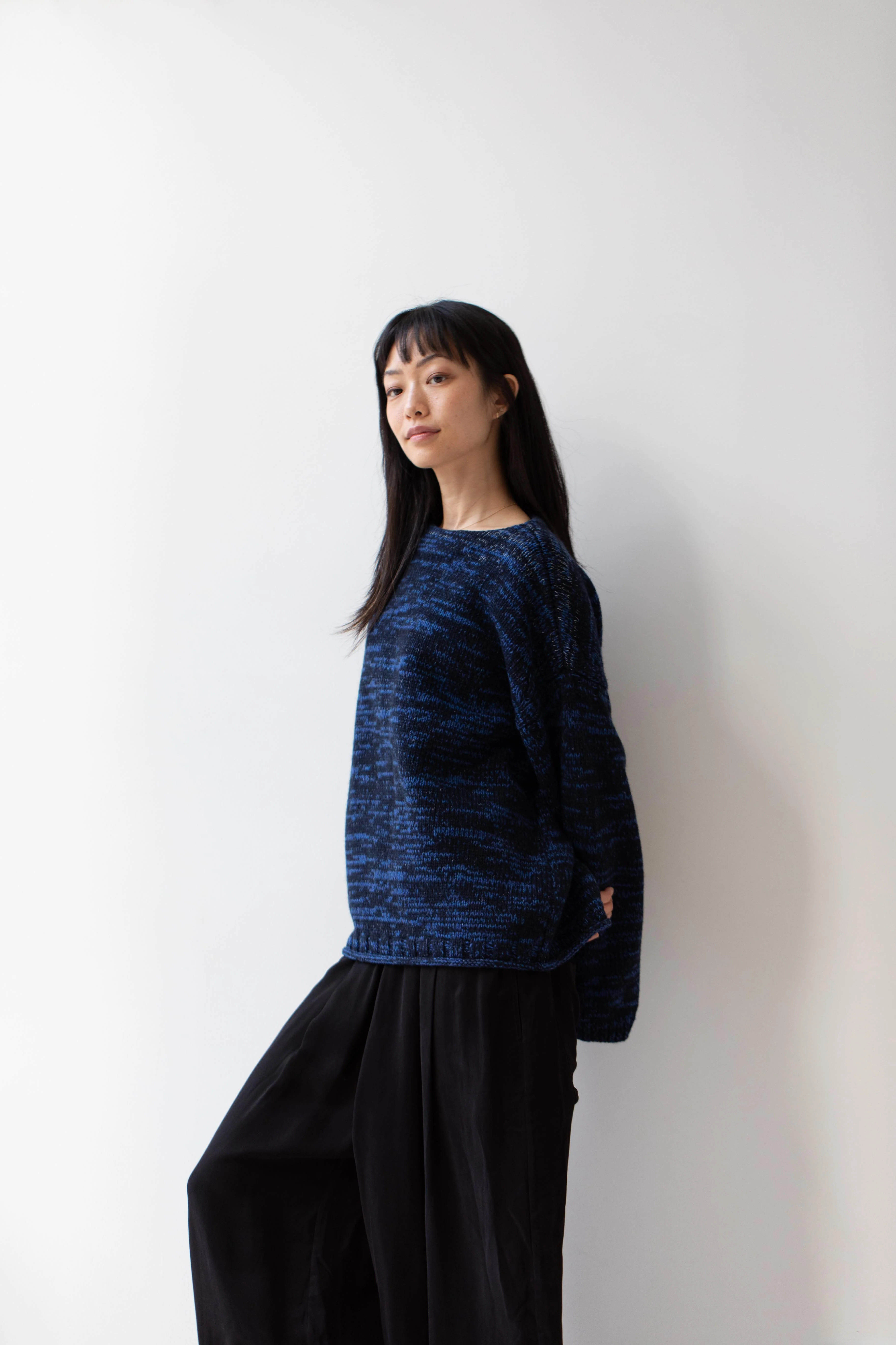 École De Curiosités | Moria Sweater Knitwear in Mazarine Melange - Image 26