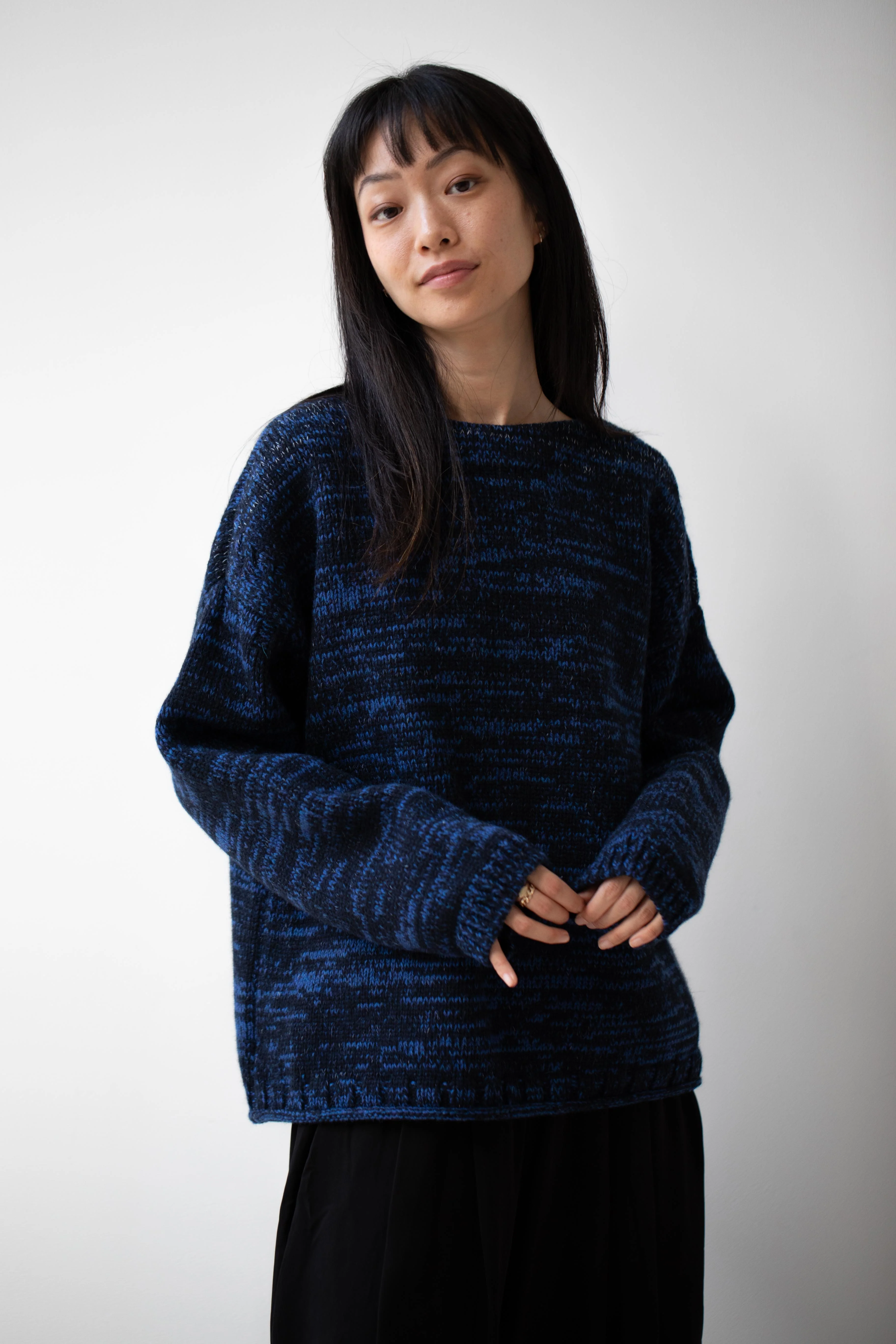 École De Curiosités | Moria Sweater Knitwear in Mazarine Melange - Image 3