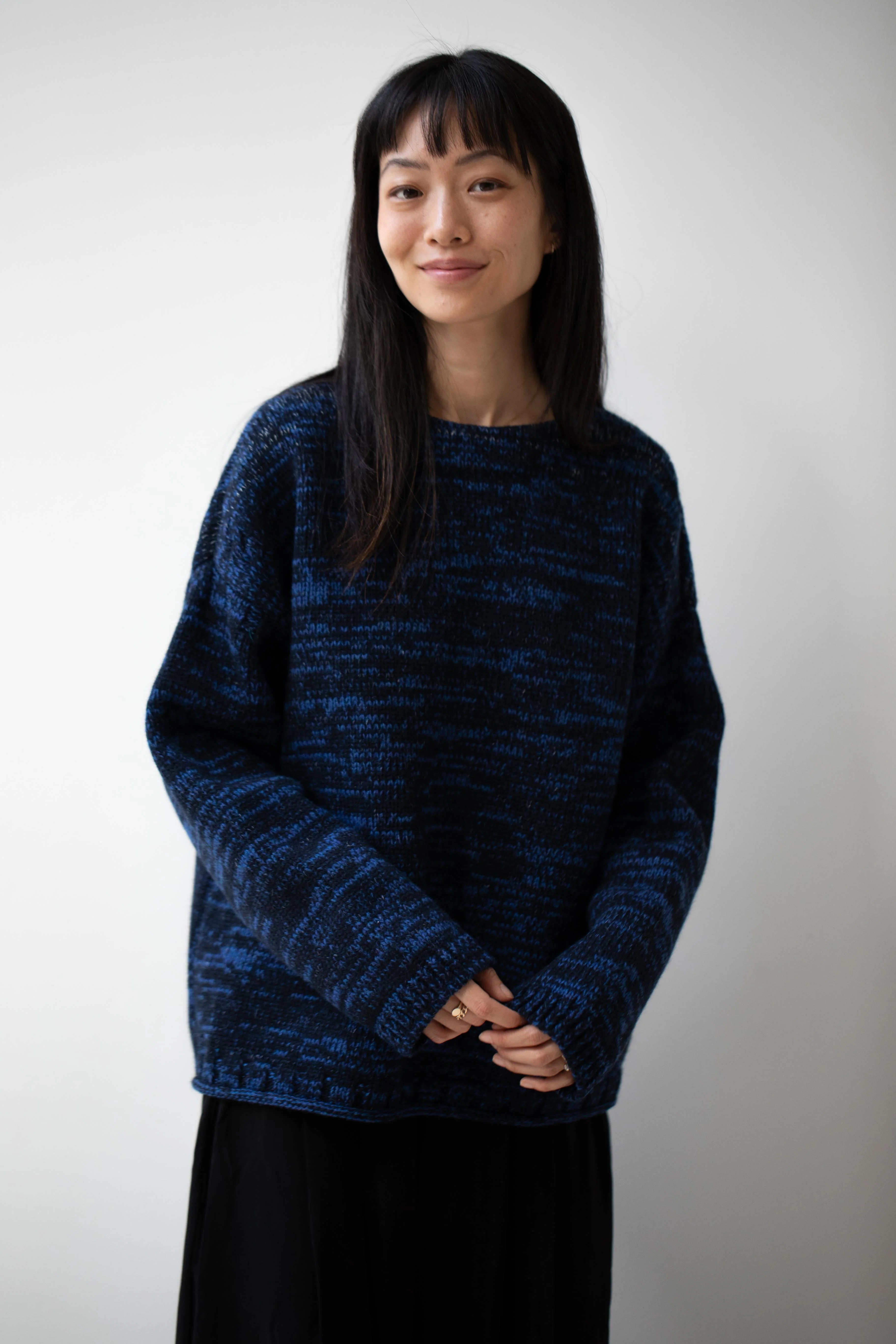 École De Curiosités | Moria Sweater Knitwear in Mazarine Melange - Image 30
