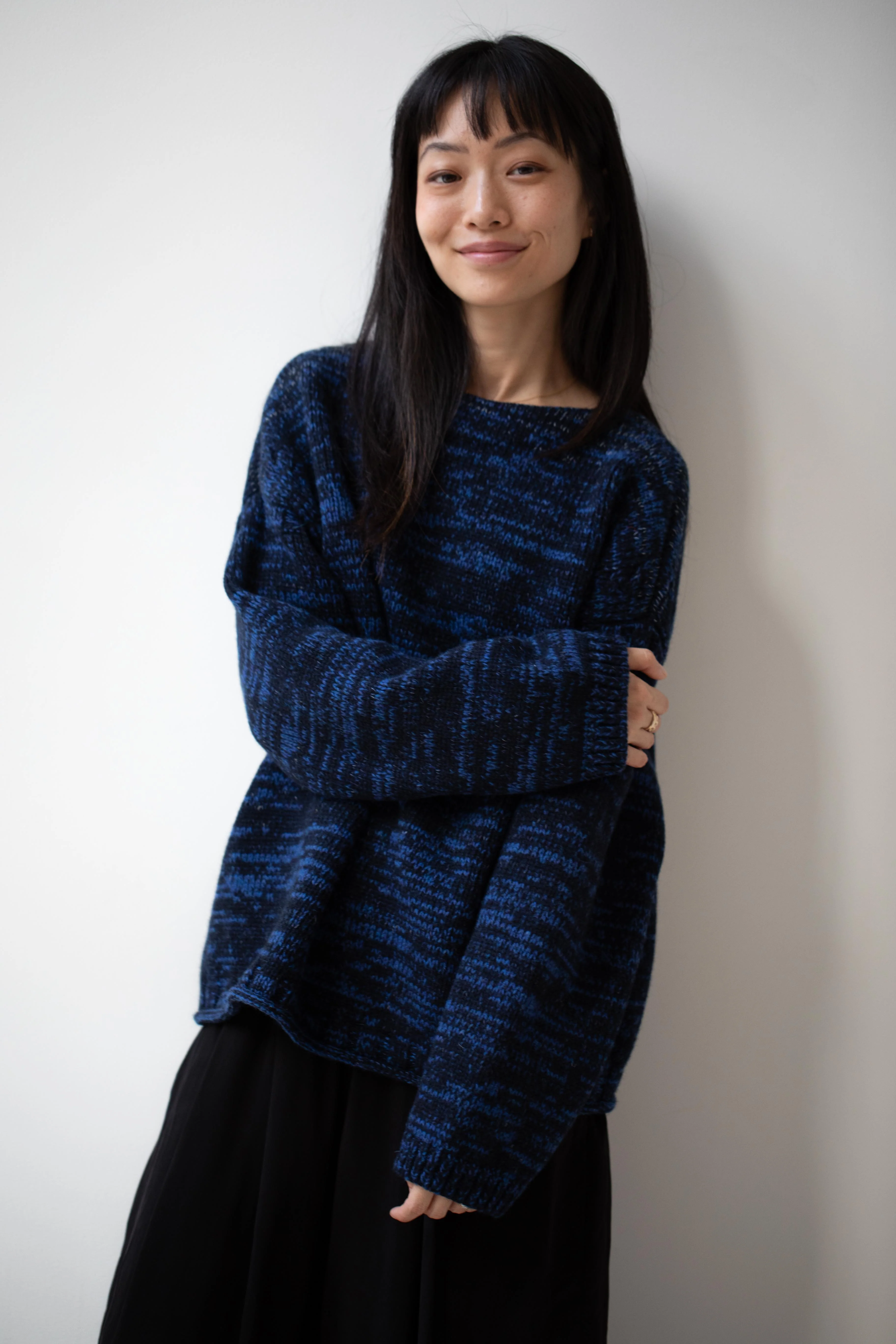 École De Curiosités | Moria Sweater Knitwear in Mazarine Melange - Image 34