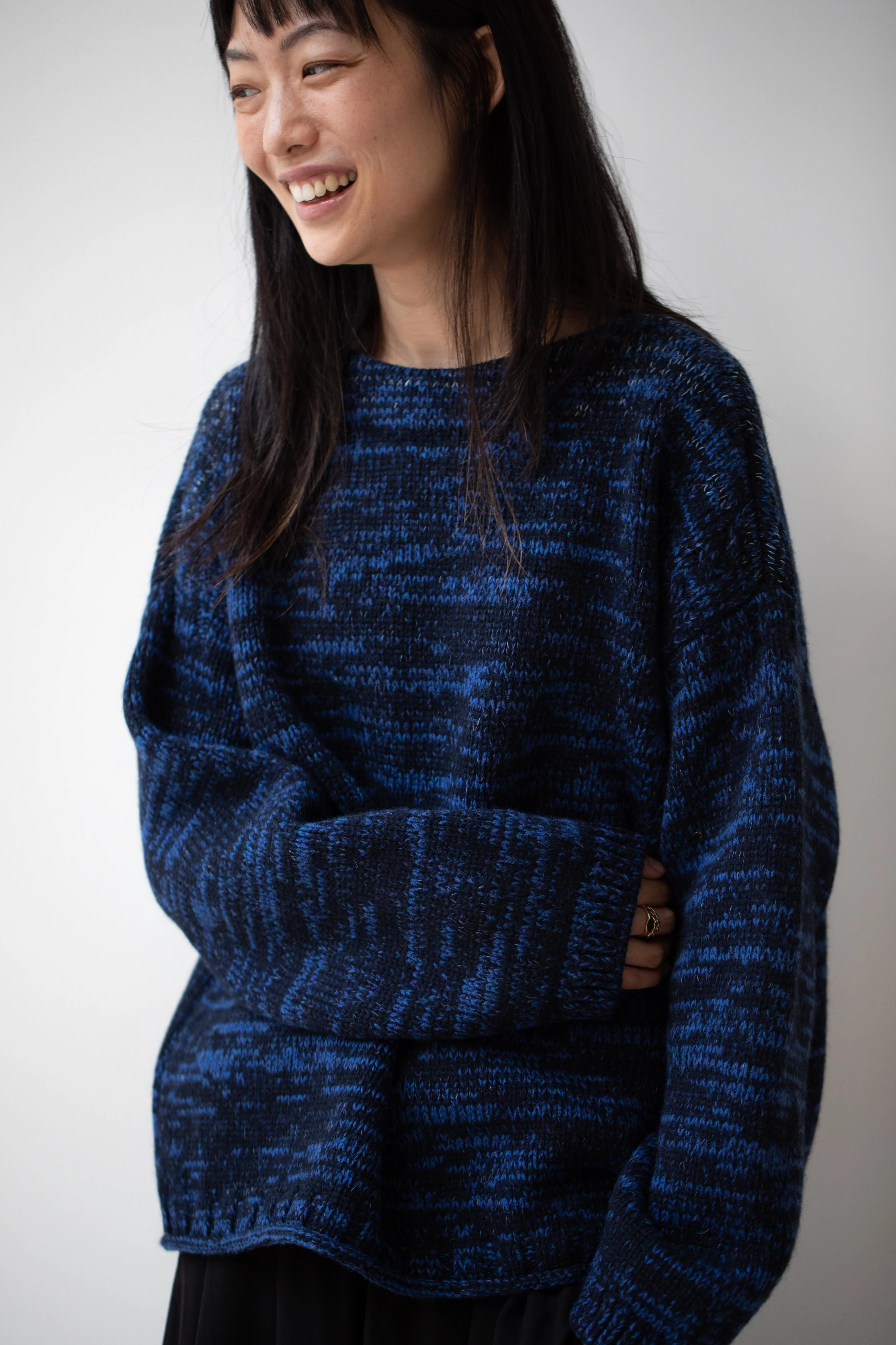 École De Curiosités | Moria Sweater Knitwear in Mazarine Melange - Image 4