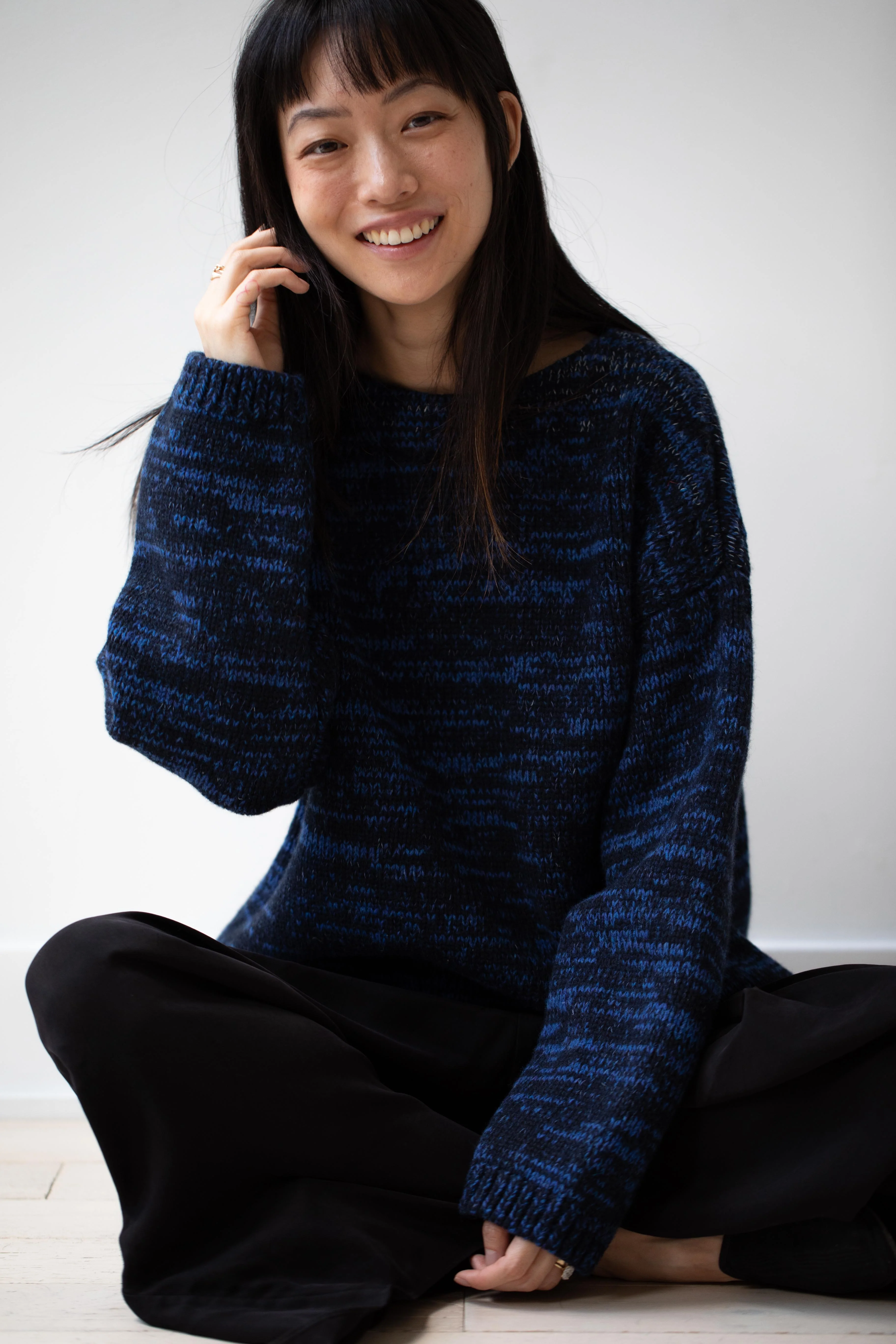 École De Curiosités | Moria Sweater Knitwear in Mazarine Melange - Image 52