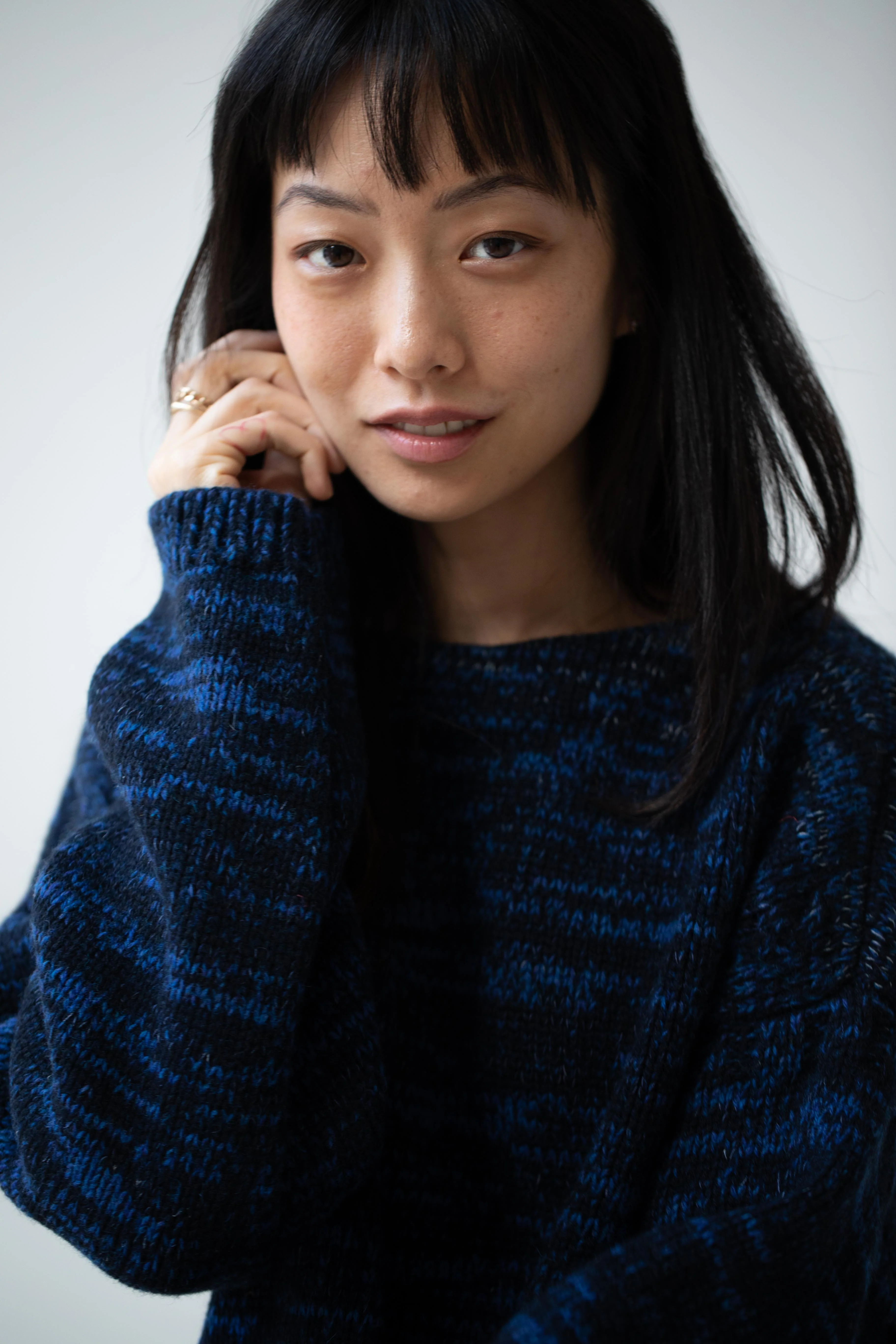 École De Curiosités | Moria Sweater Knitwear in Mazarine Melange - Image 6