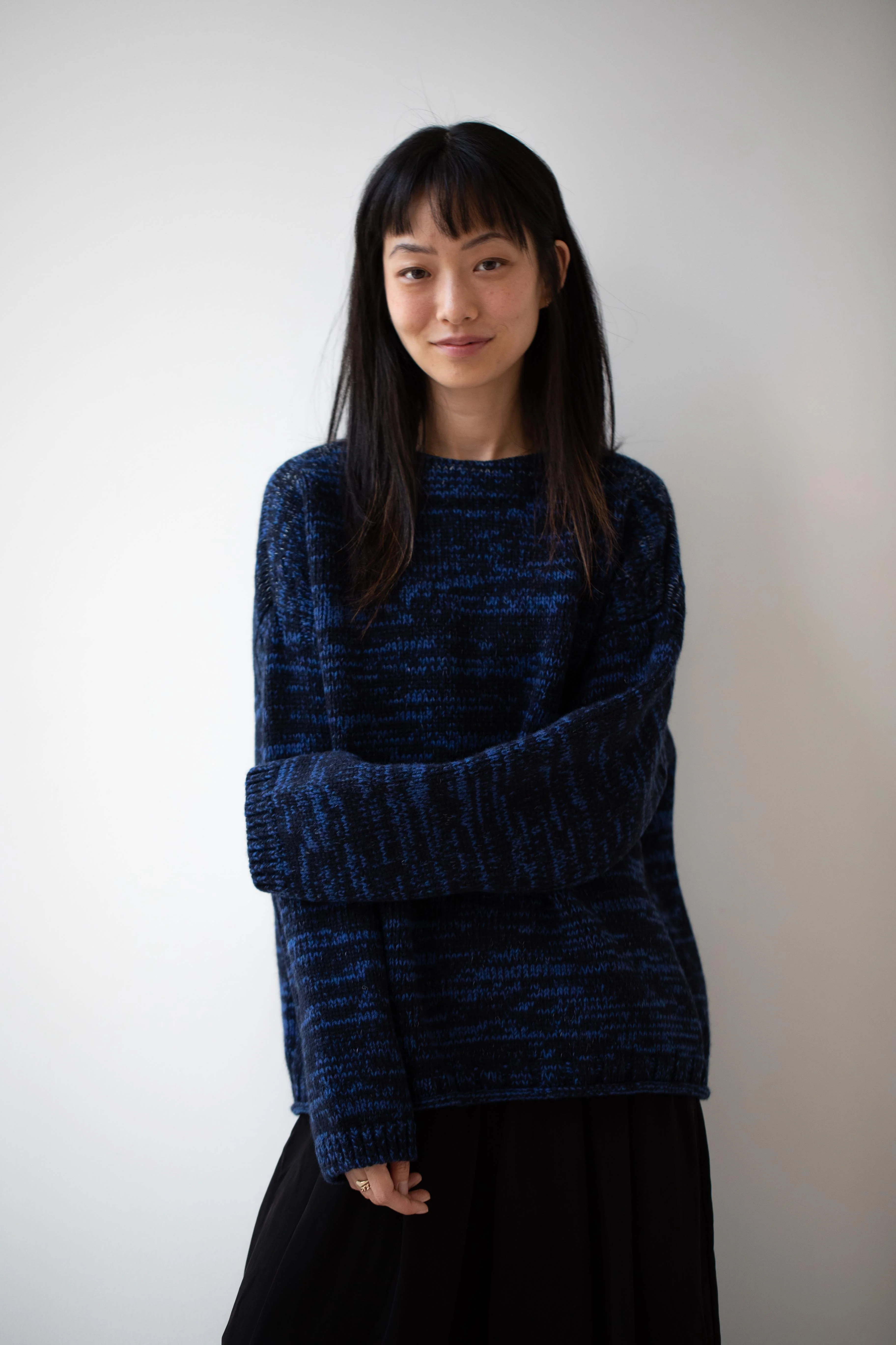 École De Curiosités | Moria Sweater Knitwear in Mazarine Melange - Image 7