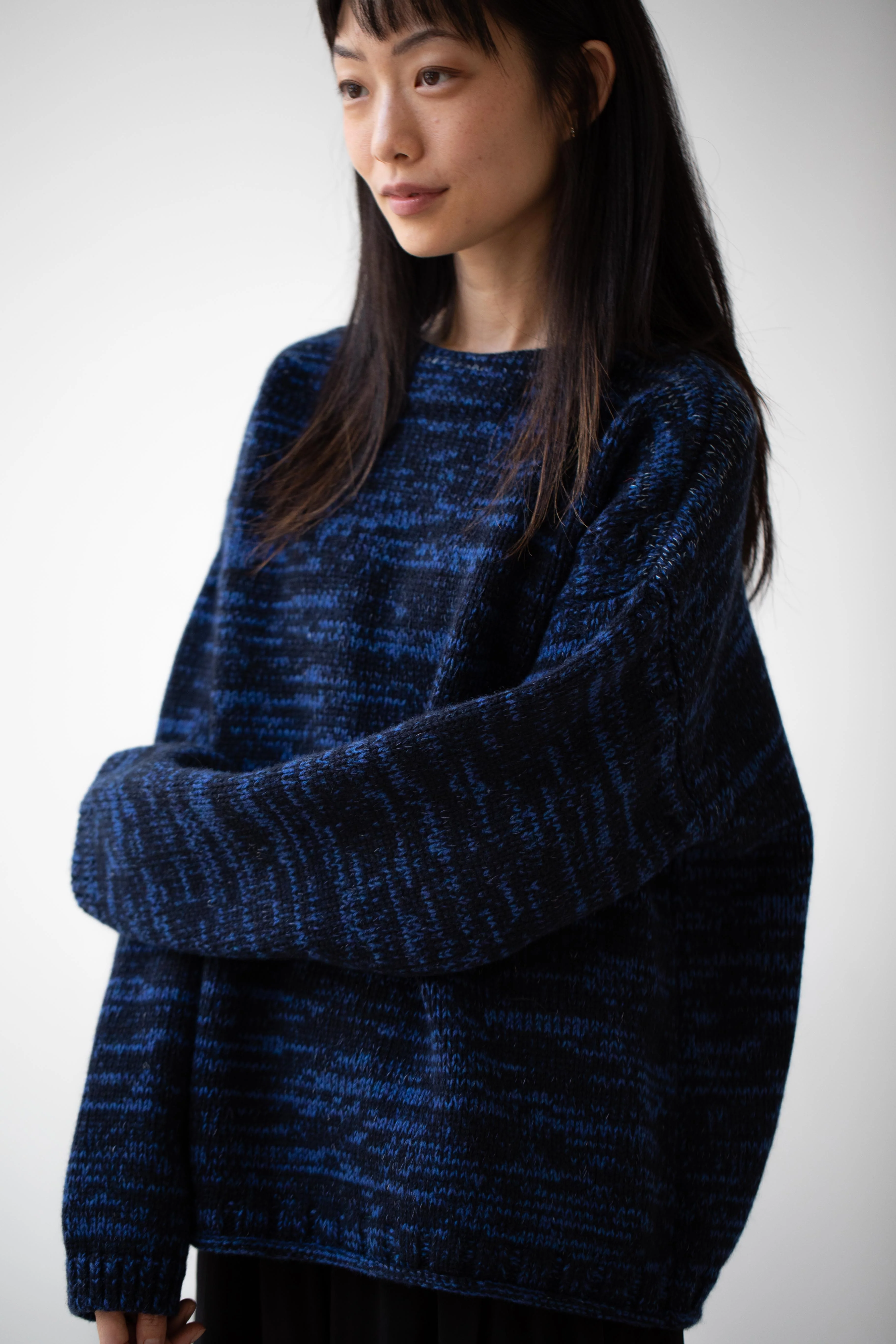 École De Curiosités | Moria Sweater Knitwear in Mazarine Melange - Image 9