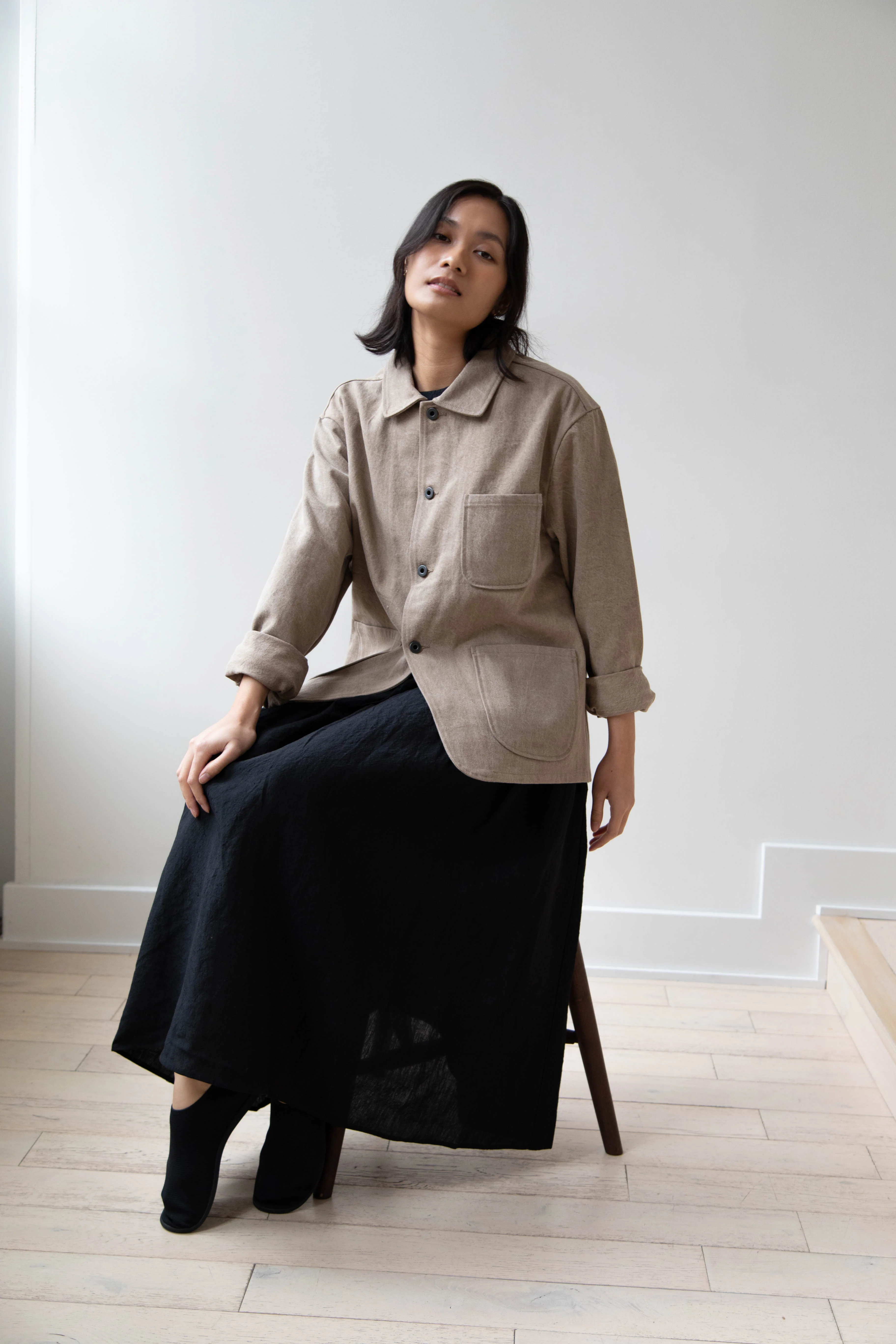 Evan Kinori | Three Pocket Jacket in Walnut Denim - Image 14