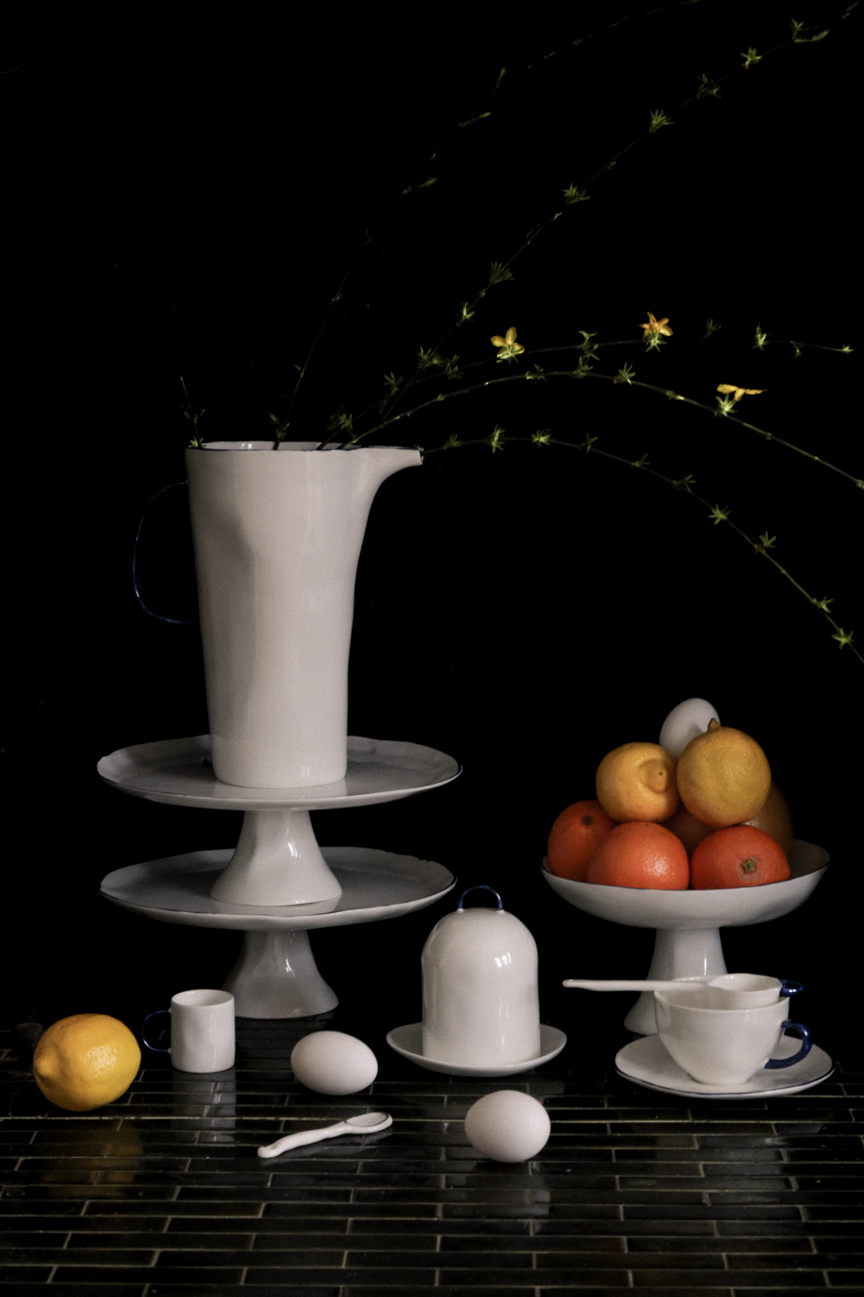 Feldspar | Cup and Saucer in White & Cobalt - Image 11