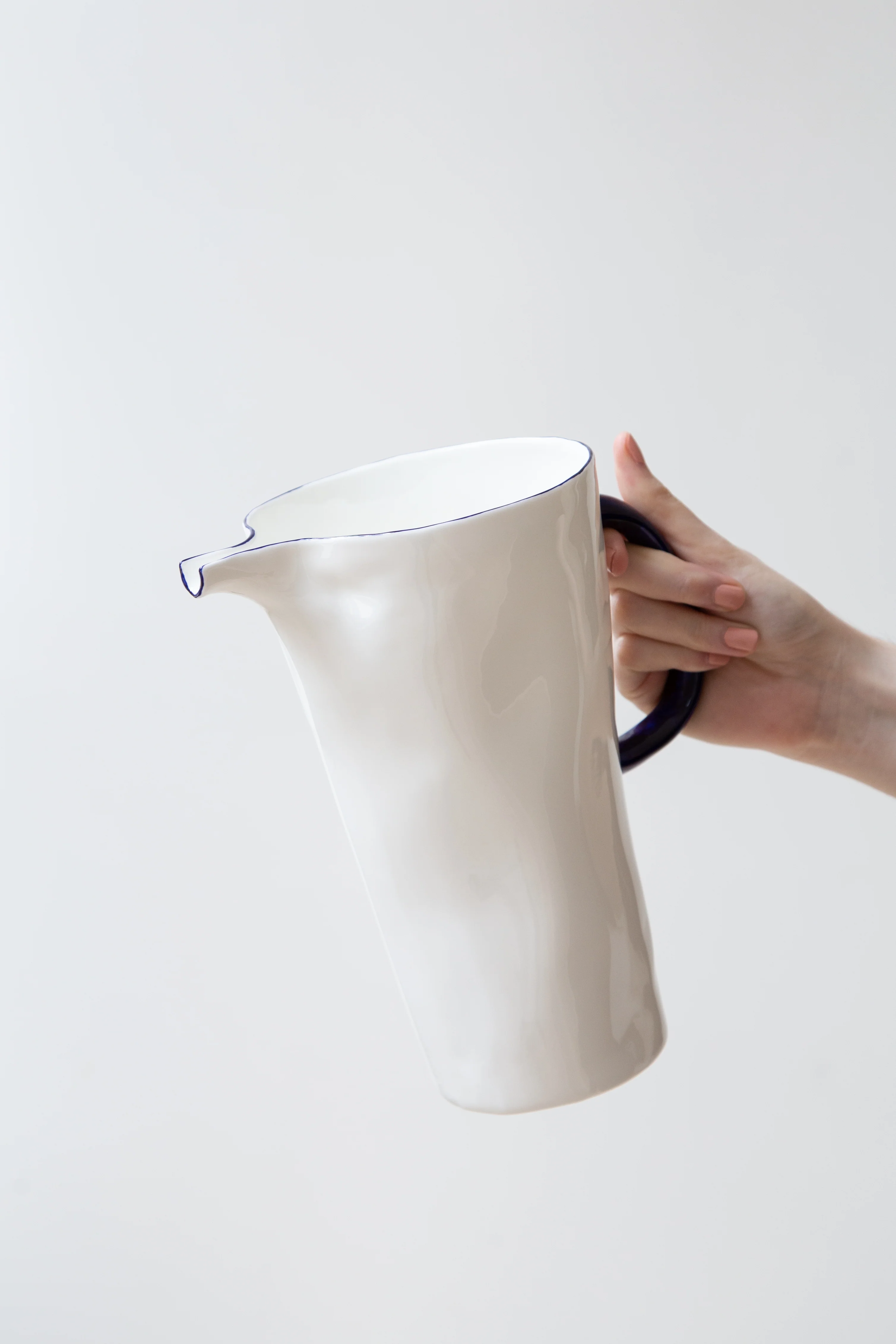 Feldspar | Water Jug in White & Cobalt - Image 5