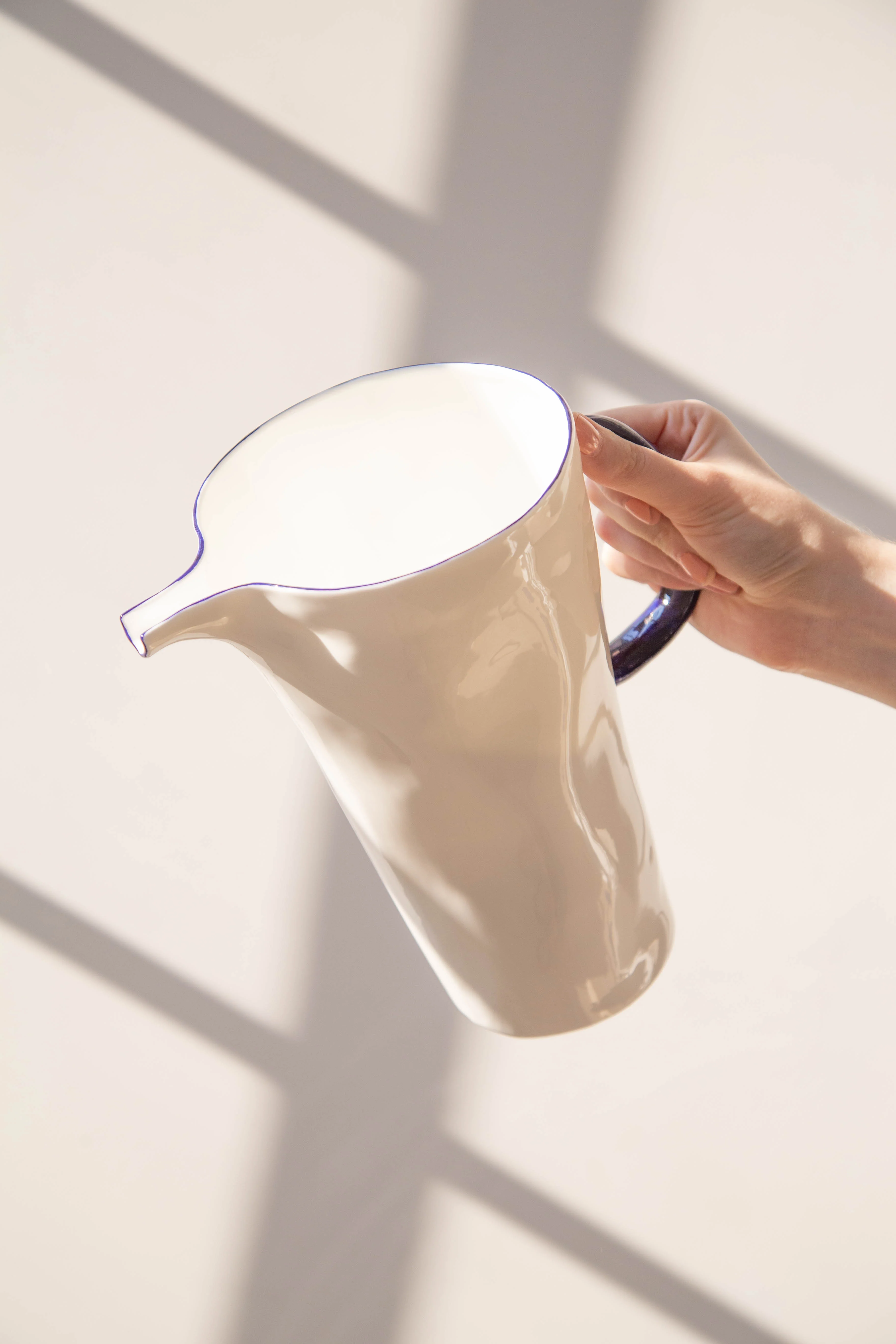 Feldspar | Water Jug in White & Cobalt - Image 6