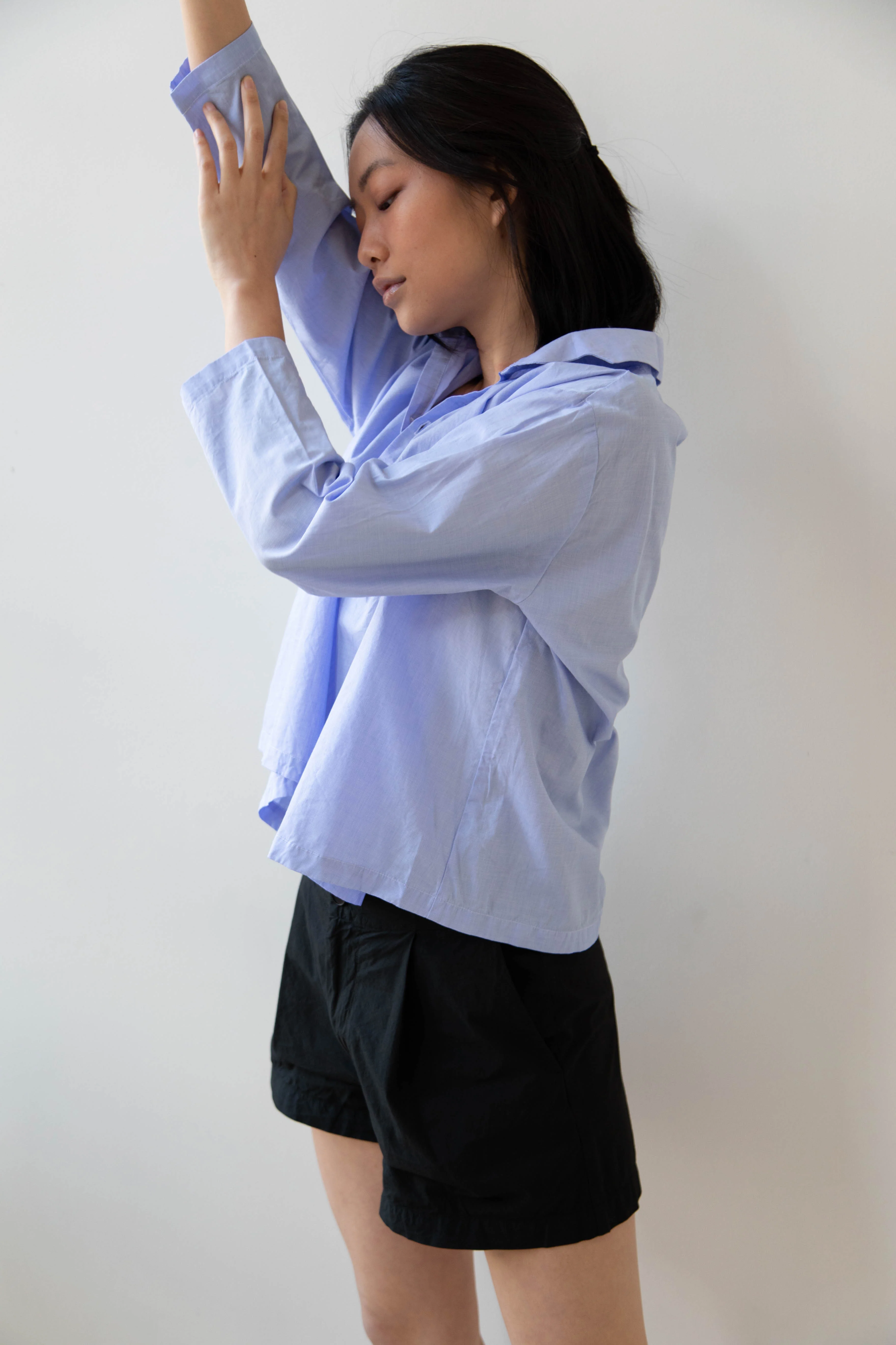 Gallego Desportes | Petite Collar Blouse in Sky Blue - Image 19