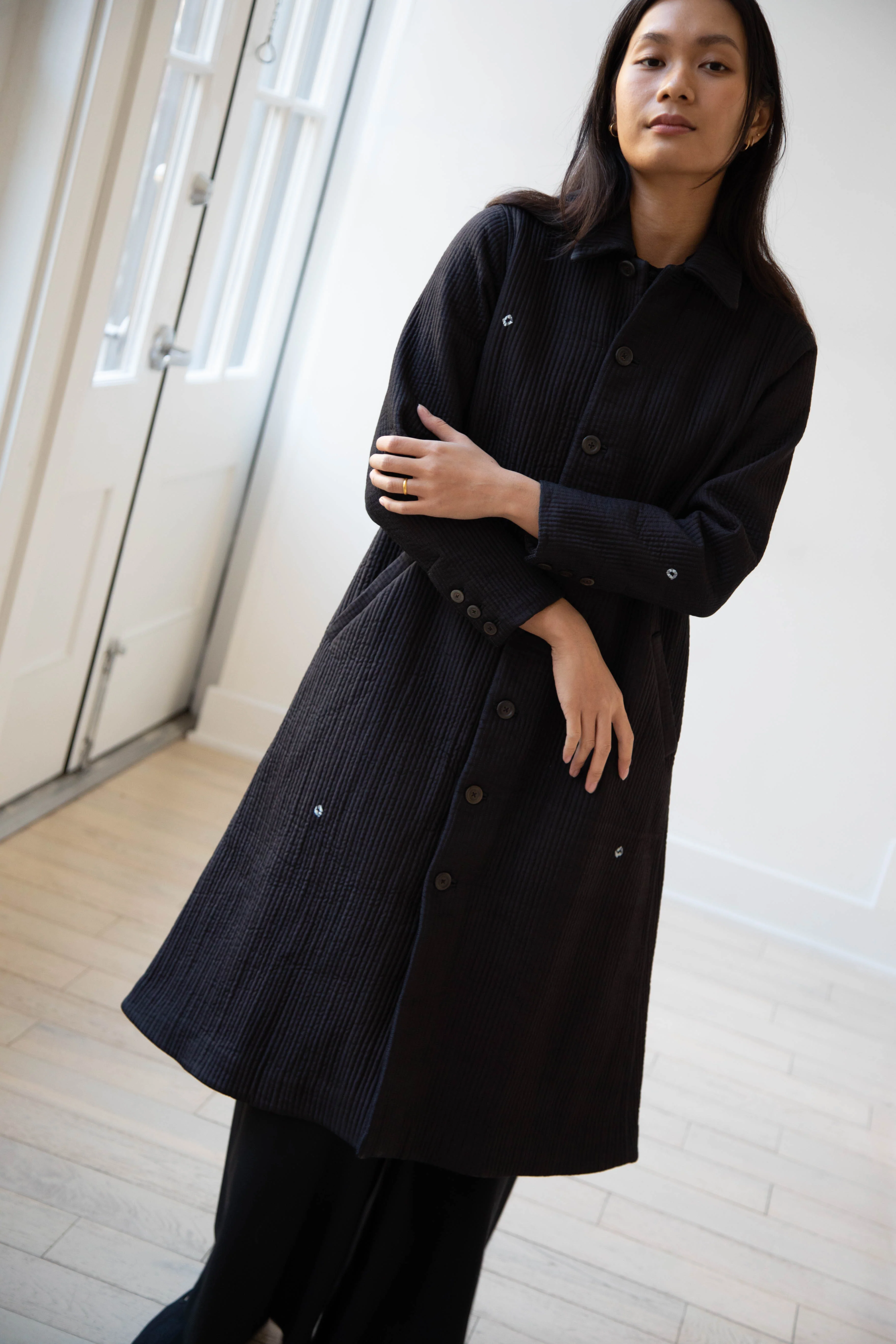 Maku | Mato Quilted Cotton Silk Coat - Image 13