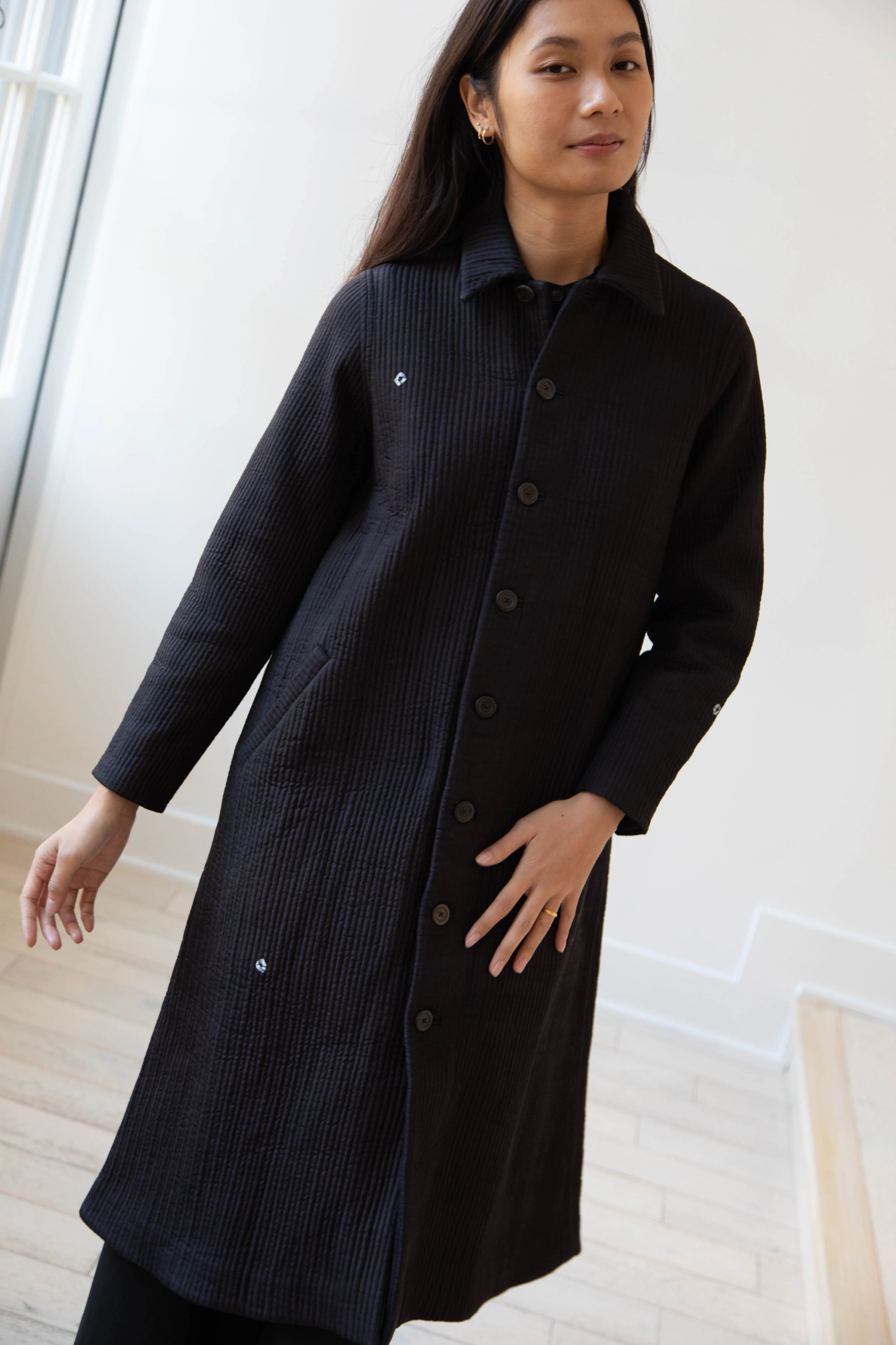 Maku | Mato Quilted Cotton Silk Coat - Image 16