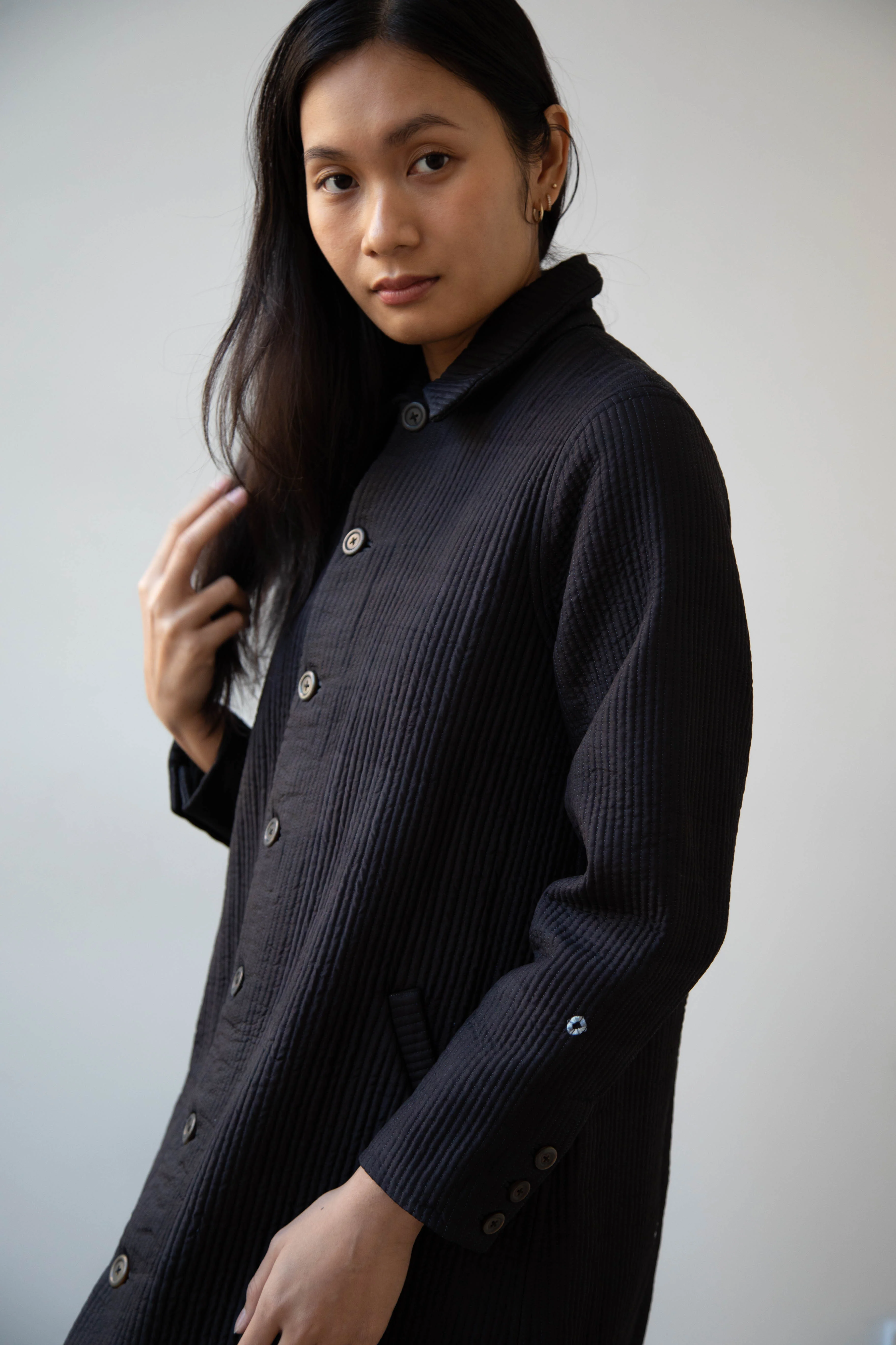 Maku | Mato Quilted Cotton Silk Coat - Image 31