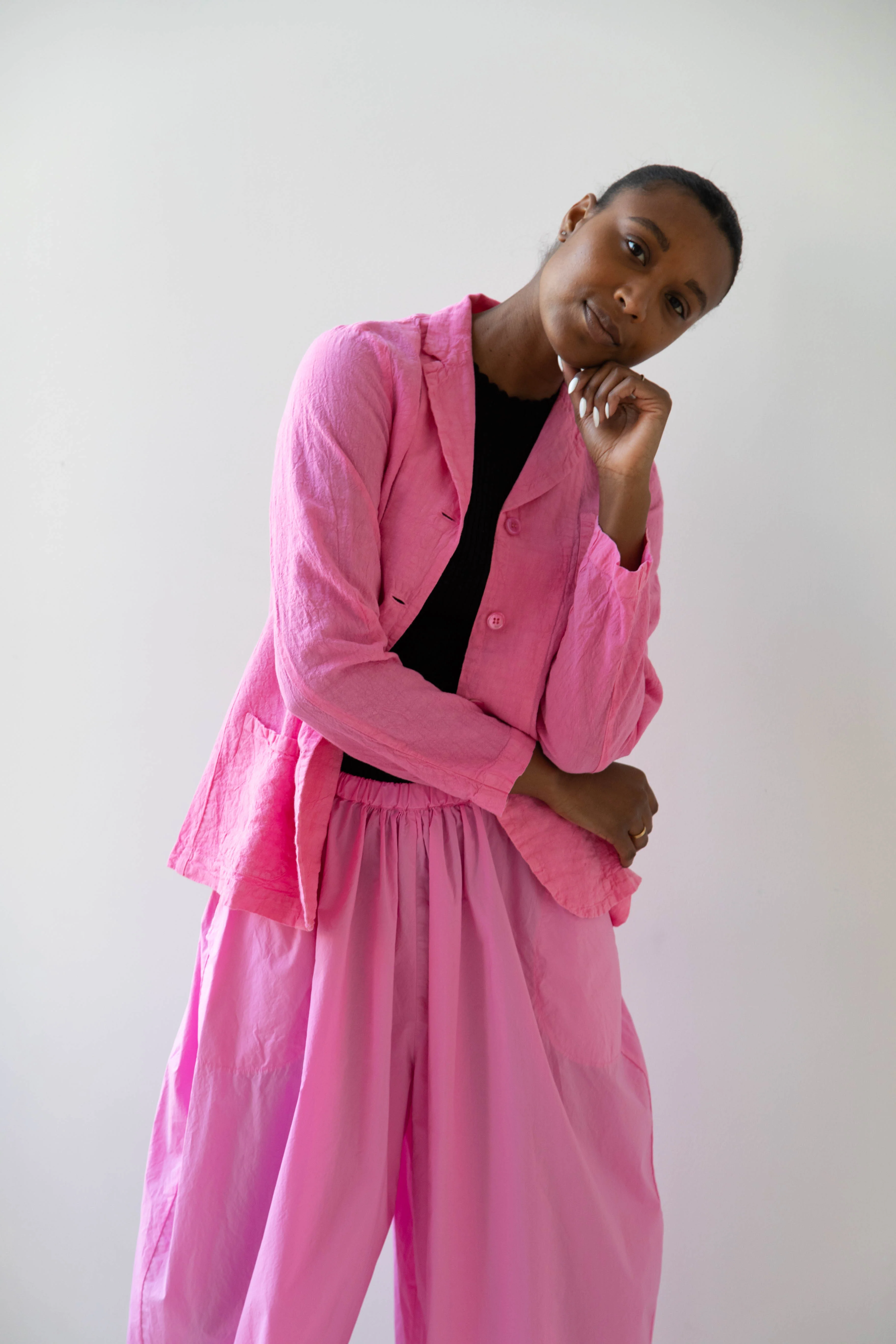 Manuelle Guibal | Linen Jacket in Pink Mimi - Image 14