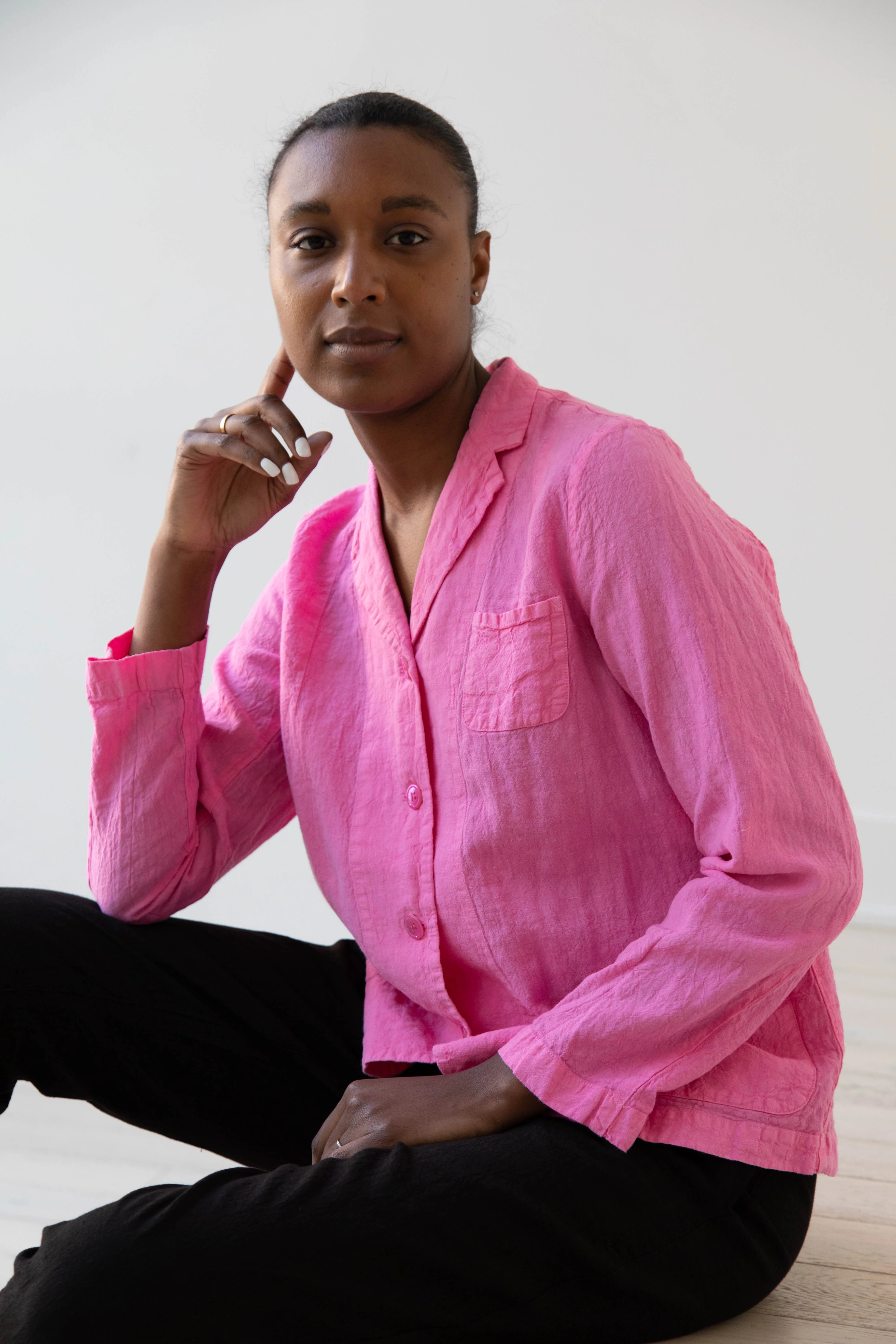 Manuelle Guibal | Linen Jacket in Pink Mimi - Image 44